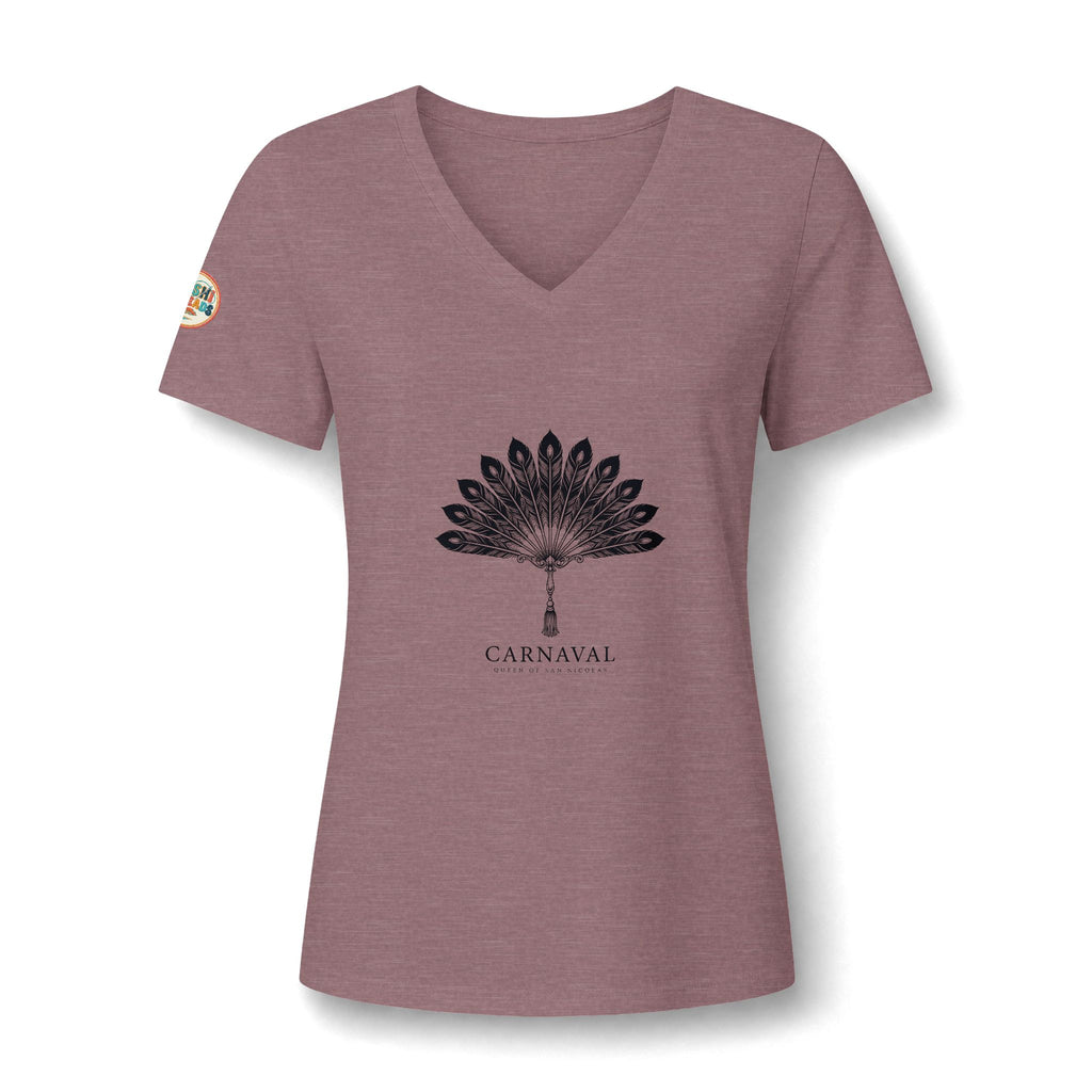 Aruba Carnaval Feather Fan V-Neck Tee