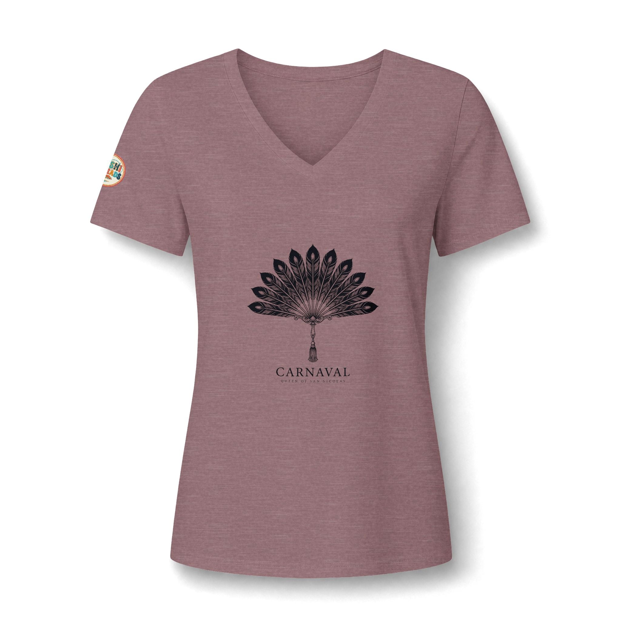 Aruba Carnaval Feather Fan V-Neck Tee