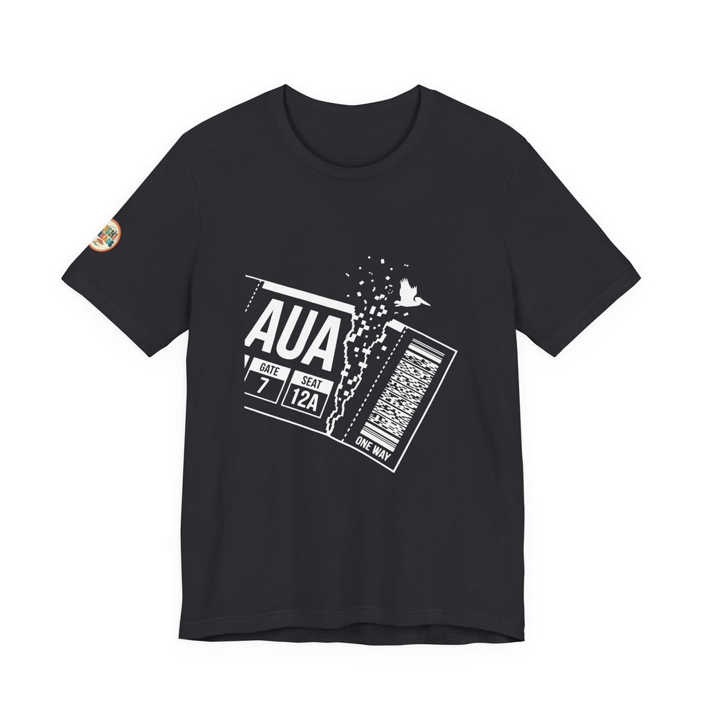 AUA Aruba Boarding Pass Tee in Vintage Black