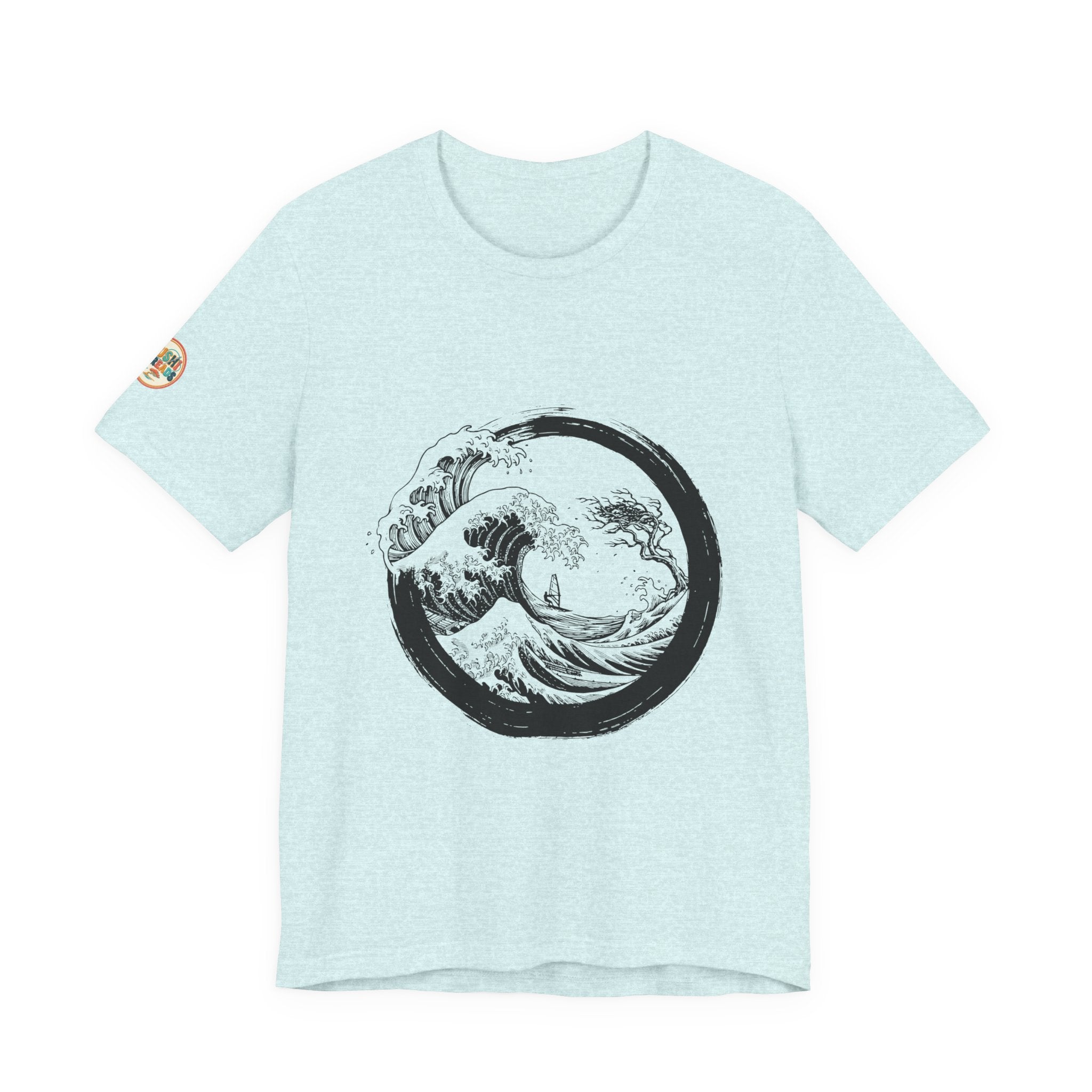 Aruba Great Wave Enso Tee in Heather Prism Ice Blue — view