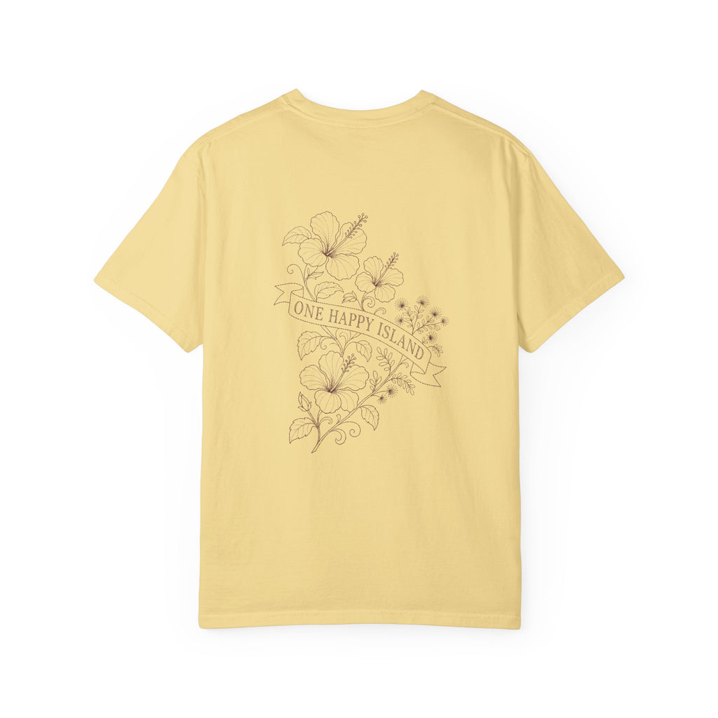 Aruba One Happy Island Banner Redwork Tee