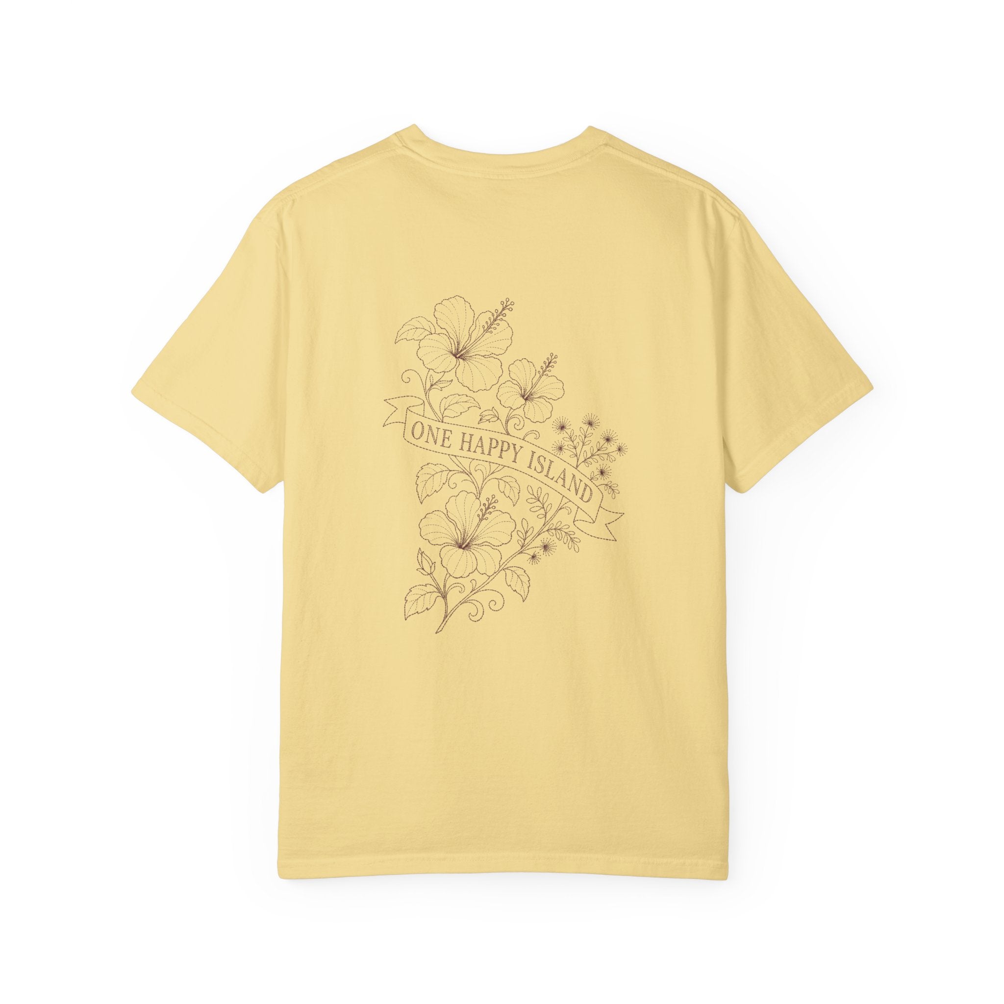 Aruba One Happy Island Banner Redwork Tee
