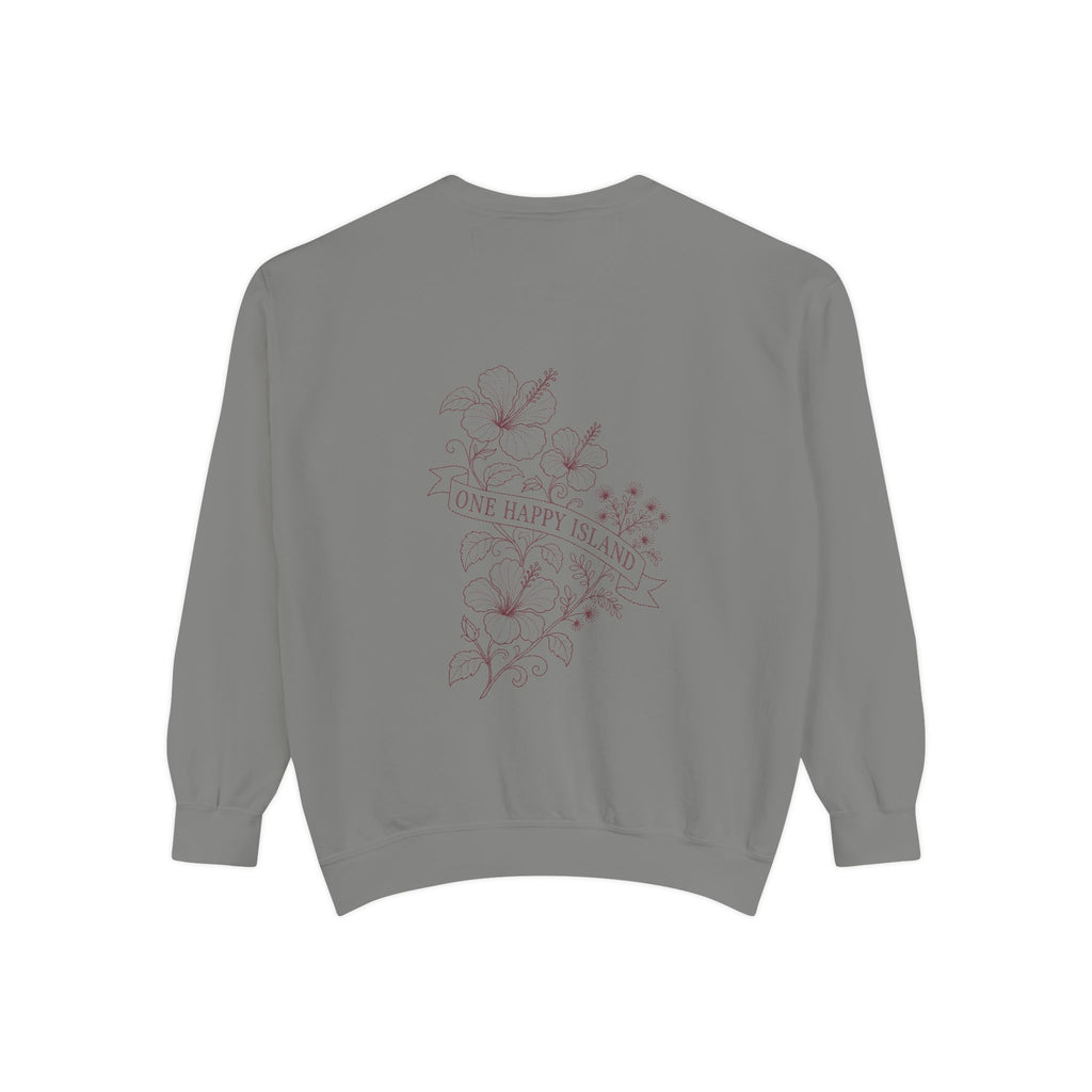 Aruba One Happy Island Banner Redwork Sweatshirt