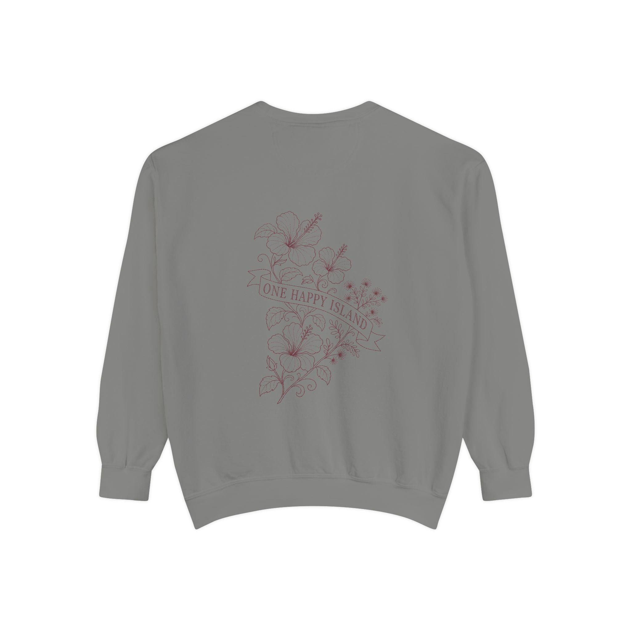 Aruba One Happy Island Banner Redwork Sweatshirt