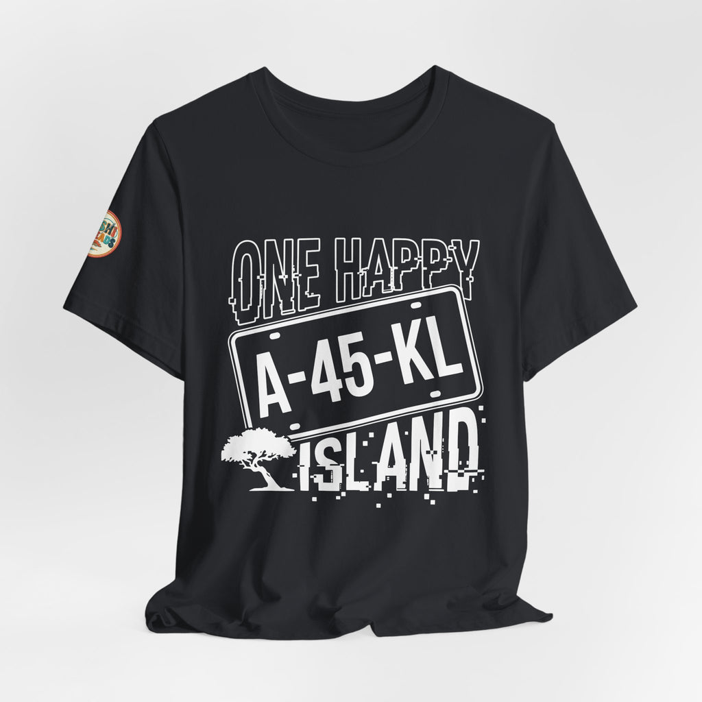 One Happy Island License Plate Tee