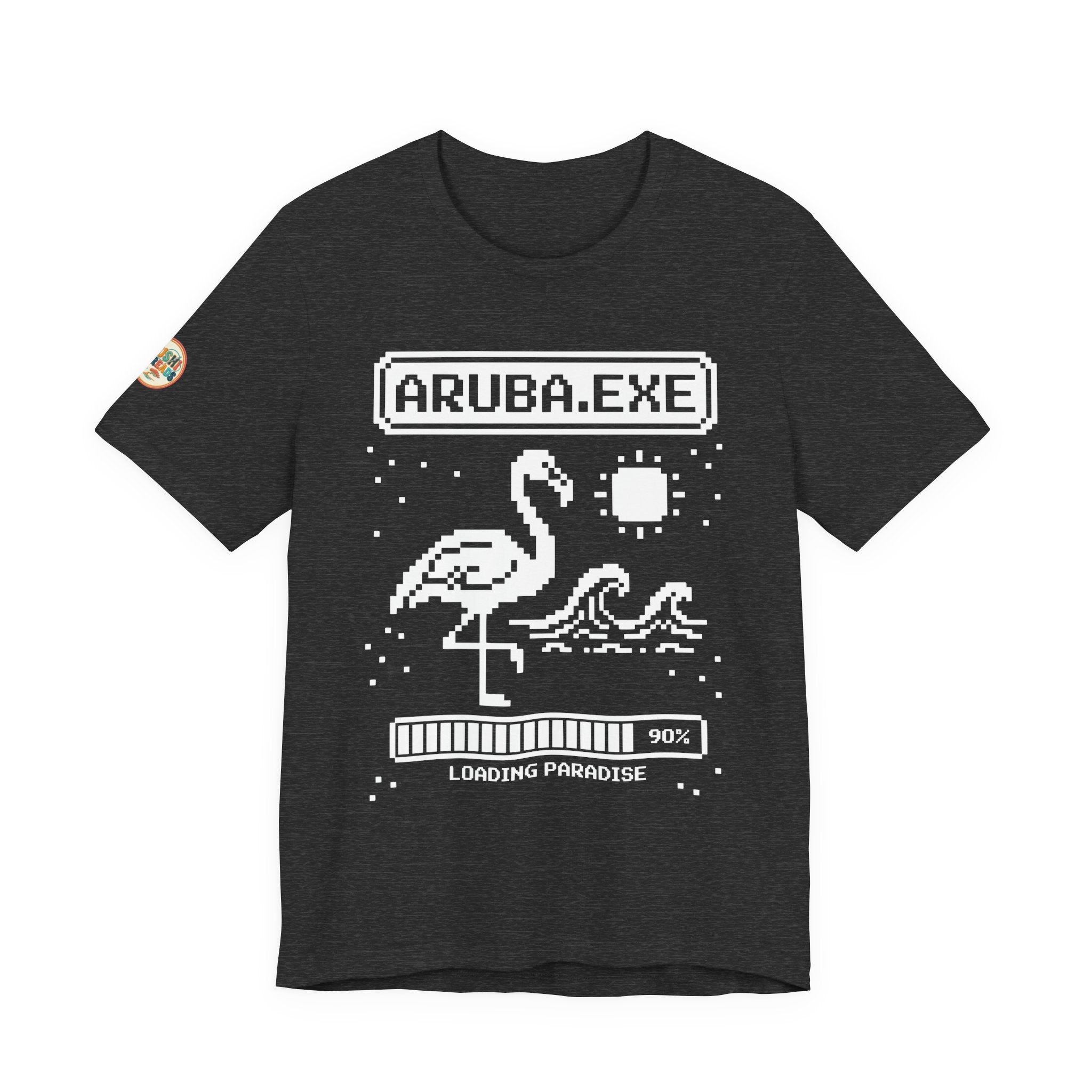 Aruba.exe Pixel Art Tee in Dark Grey Heather — view