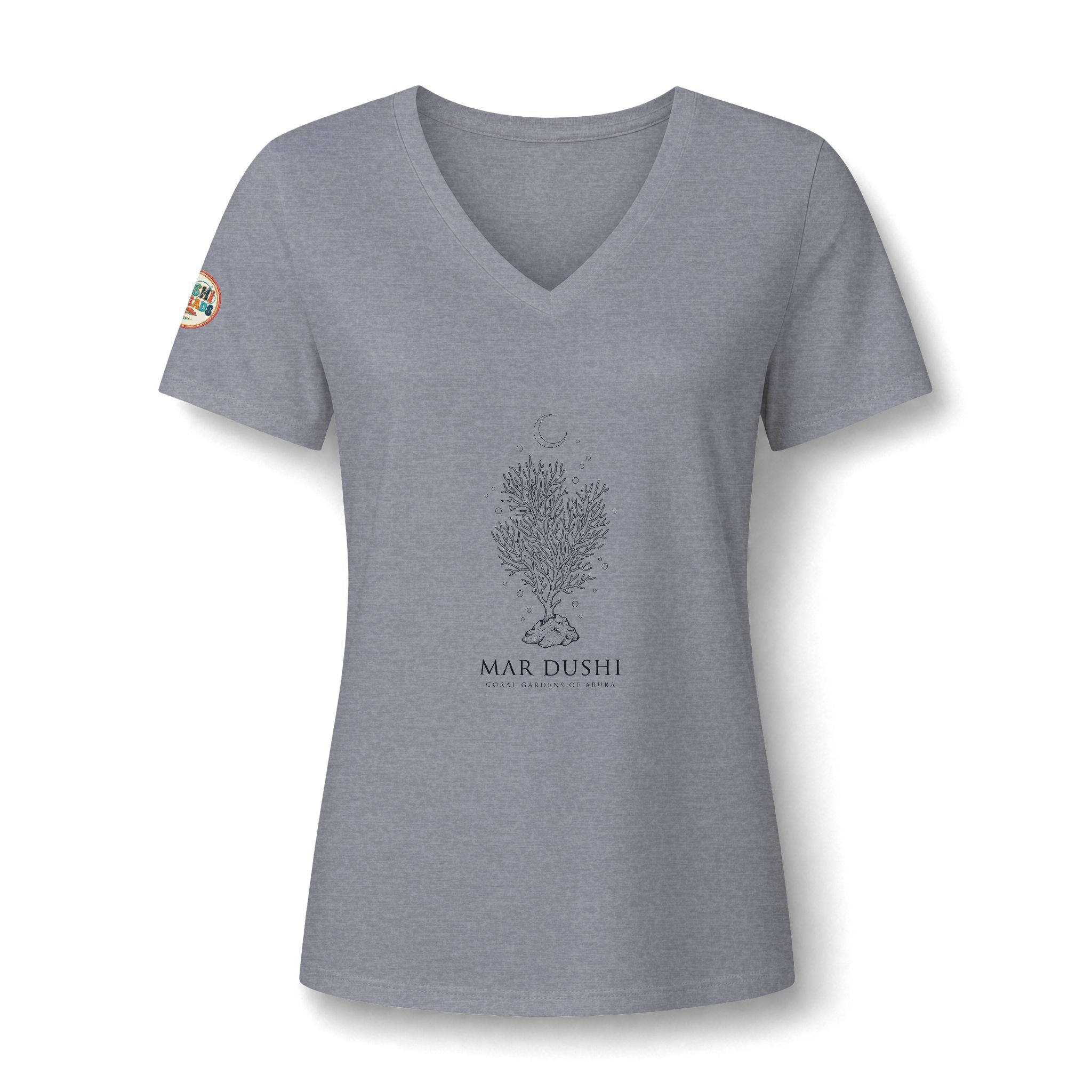 Aruba Mar Dushi Coral V-Neck Tee