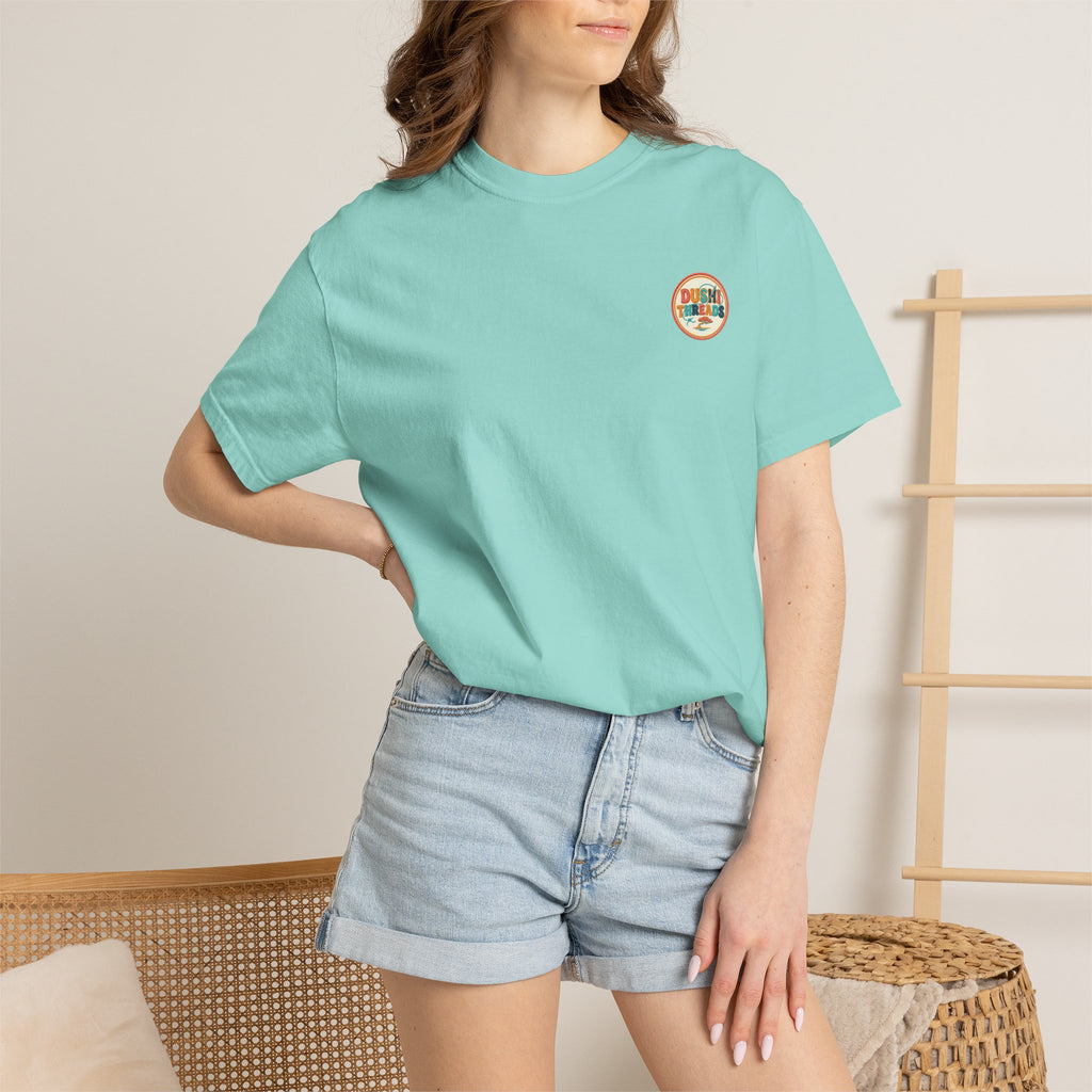 Aruba One Happy Island Banner Redwork Tee