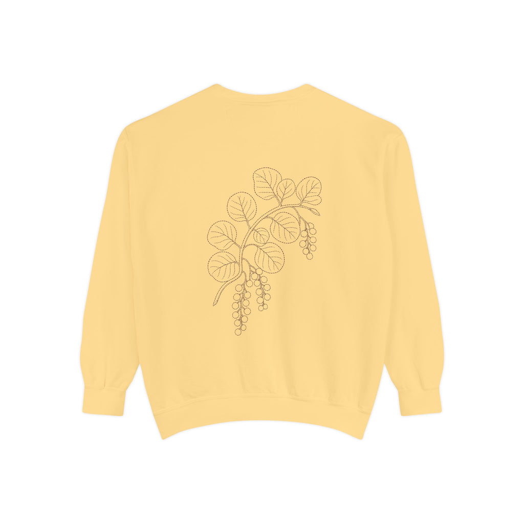 Aruba Sea Grape Branch Redwork Sweatshirt