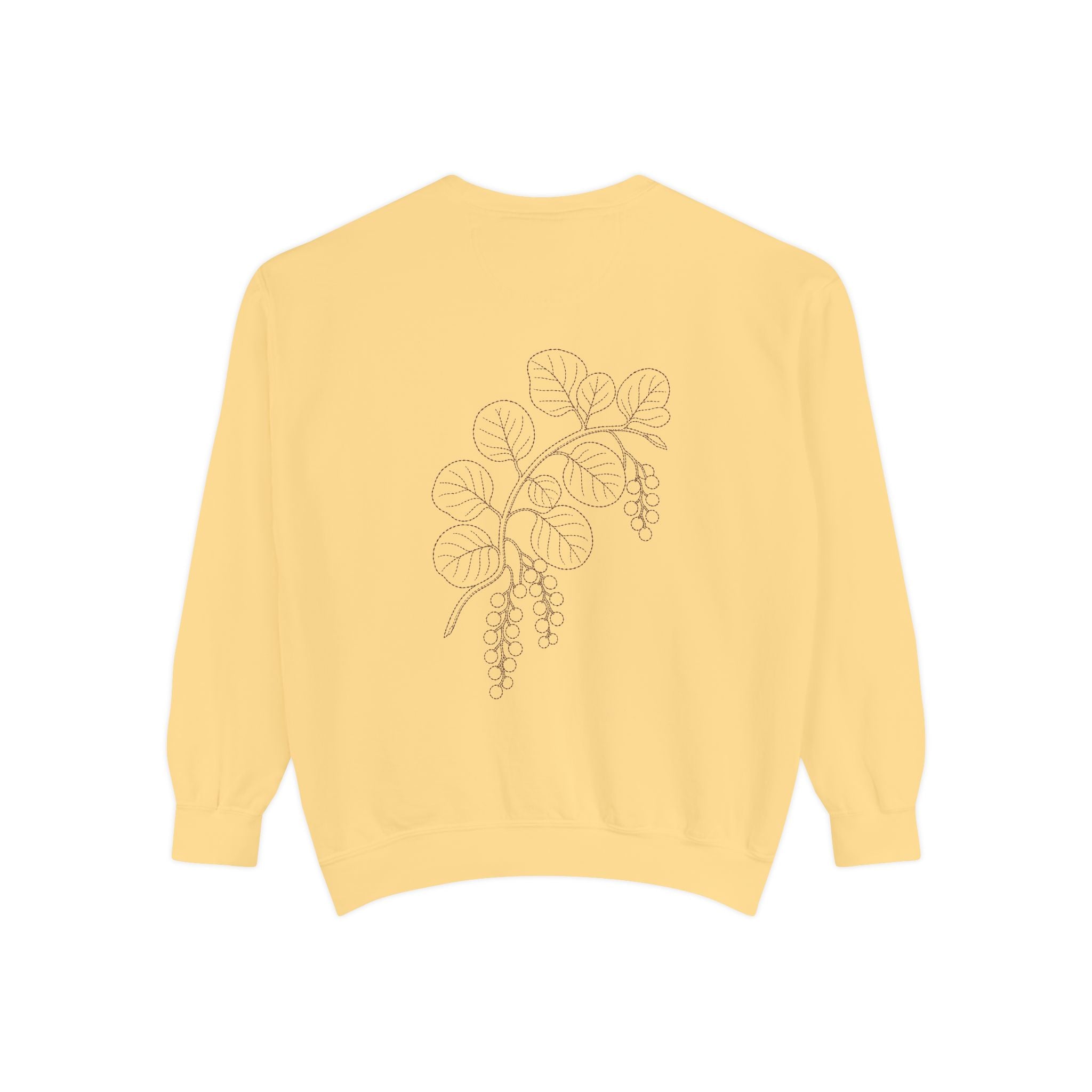 Aruba Sea Grape Branch Redwork Sweatshirt