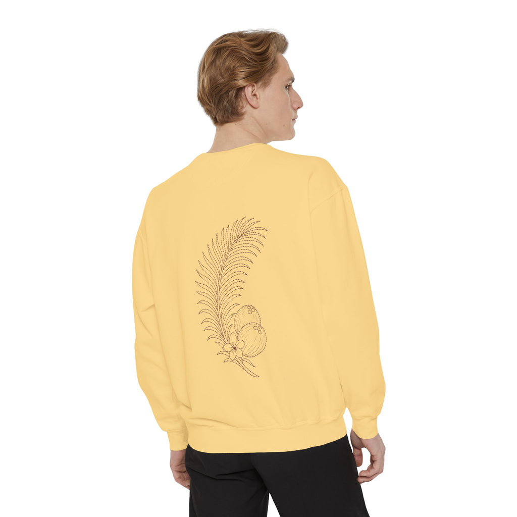 Aruba Coconut Palm Sprig Redwork Sweatshirt