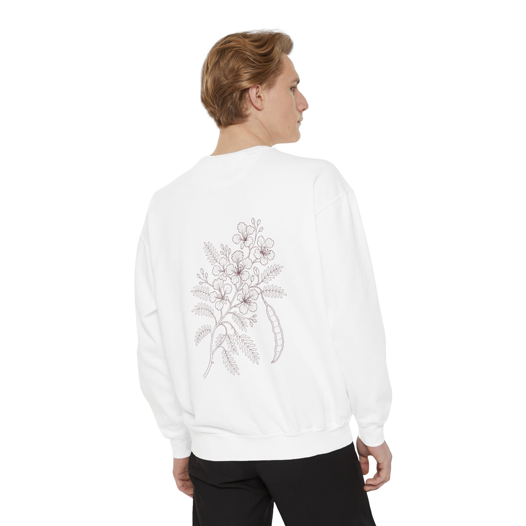 Aruba Flamboyant Flame Tree Redwork Sweatshirt