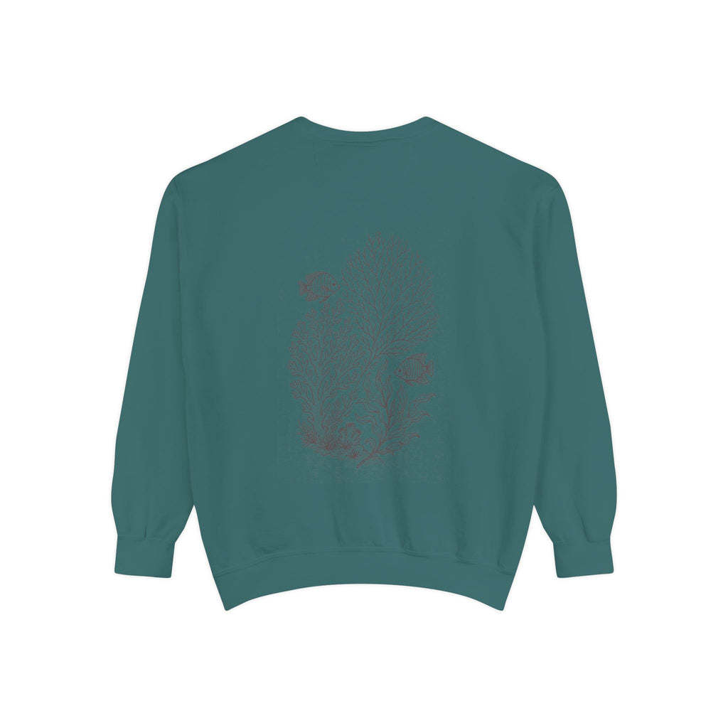 Aruba Coral and Sea Fan Redwork Sweatshirt