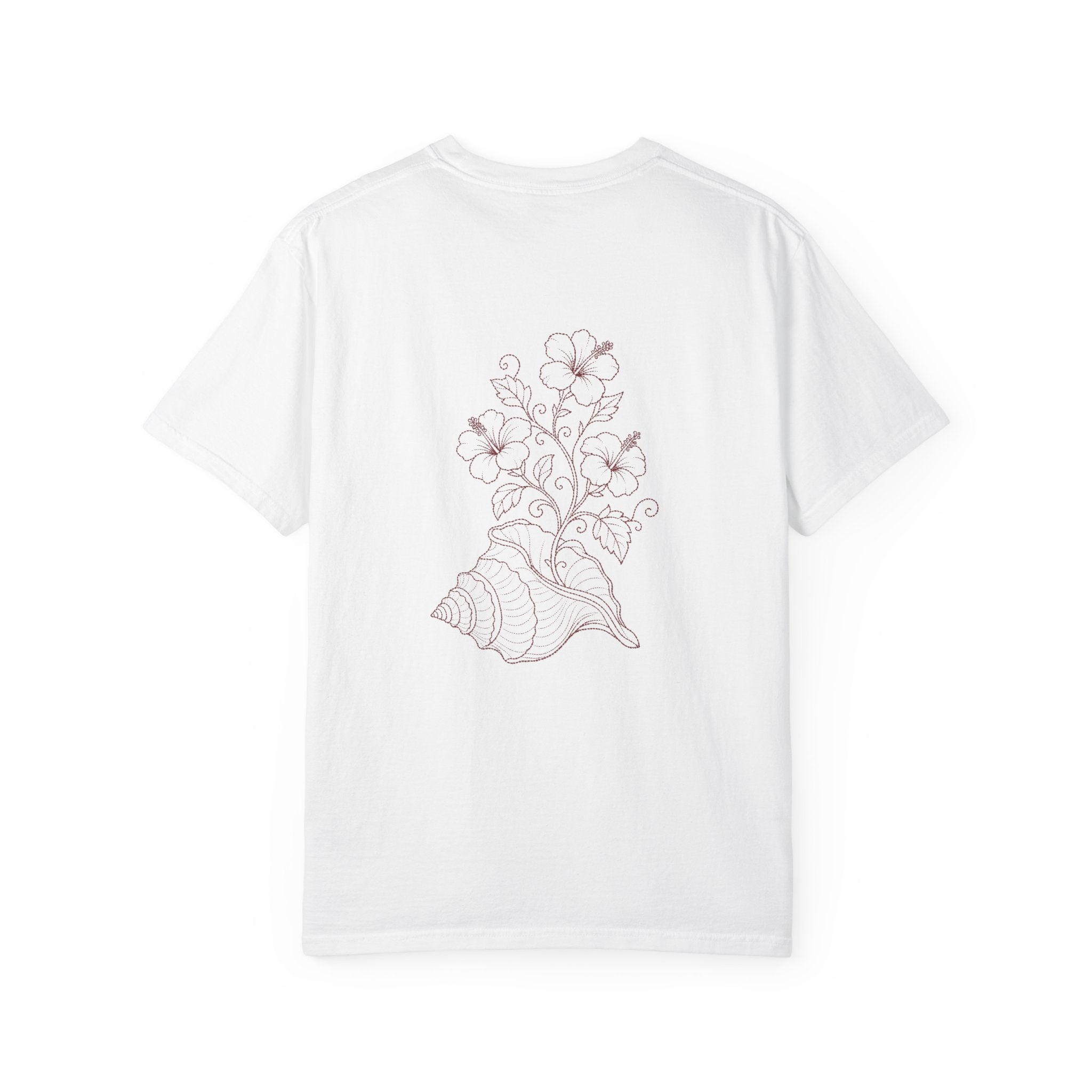 Aruba Conch Shell in Bloom Redwork Tee
