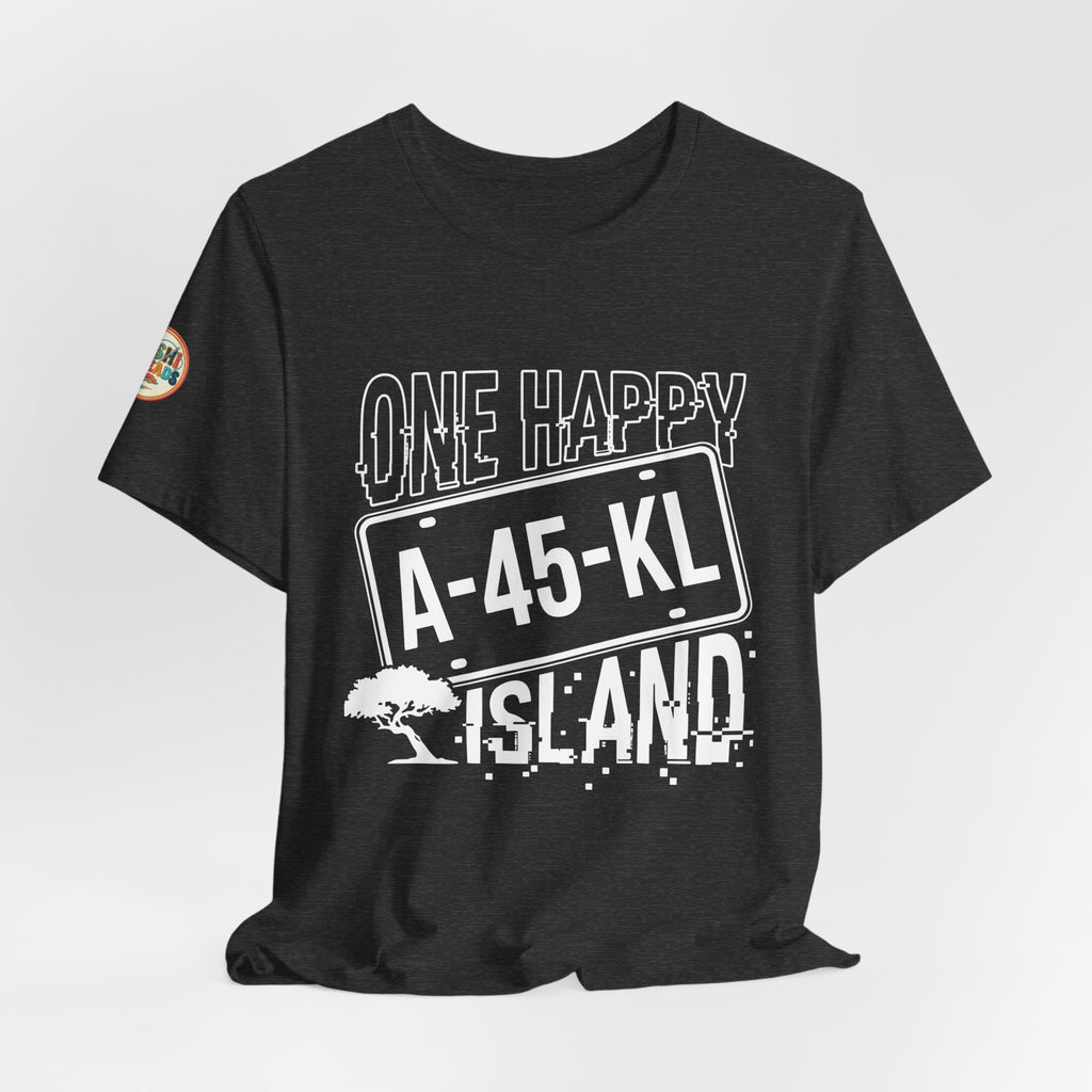 One Happy Island License Plate Tee