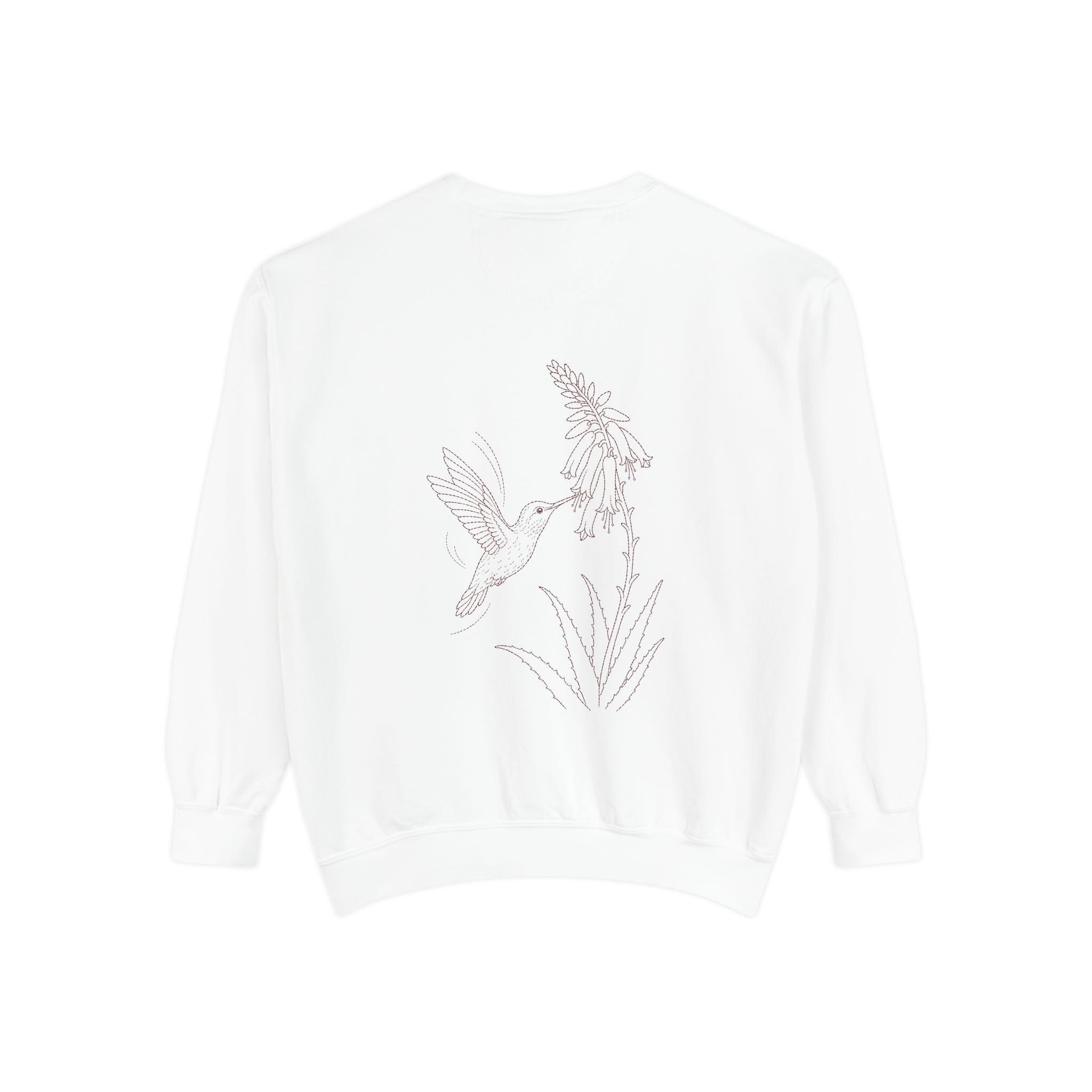 Aruba Hummingbird and Aloe Redwork Sweatshirt