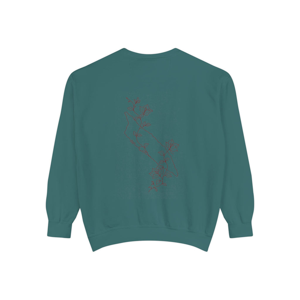 Aruba Island Vine Redwork Sweatshirt