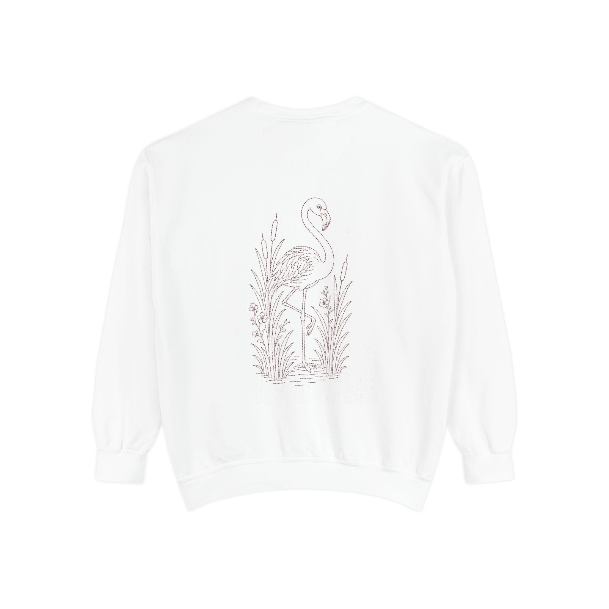 Aruba Flamingo in Reeds Redwork Sweatshirt