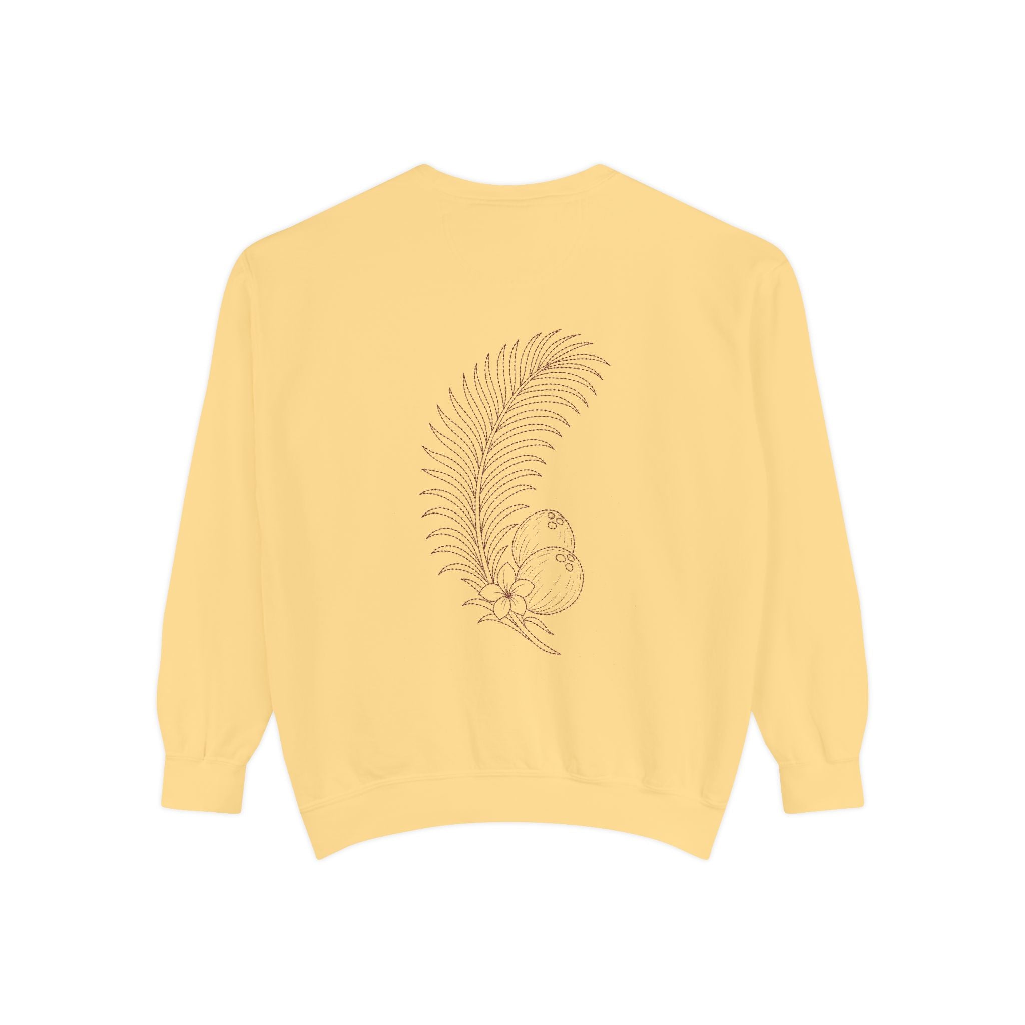Aruba Coconut Palm Sprig Redwork Sweatshirt