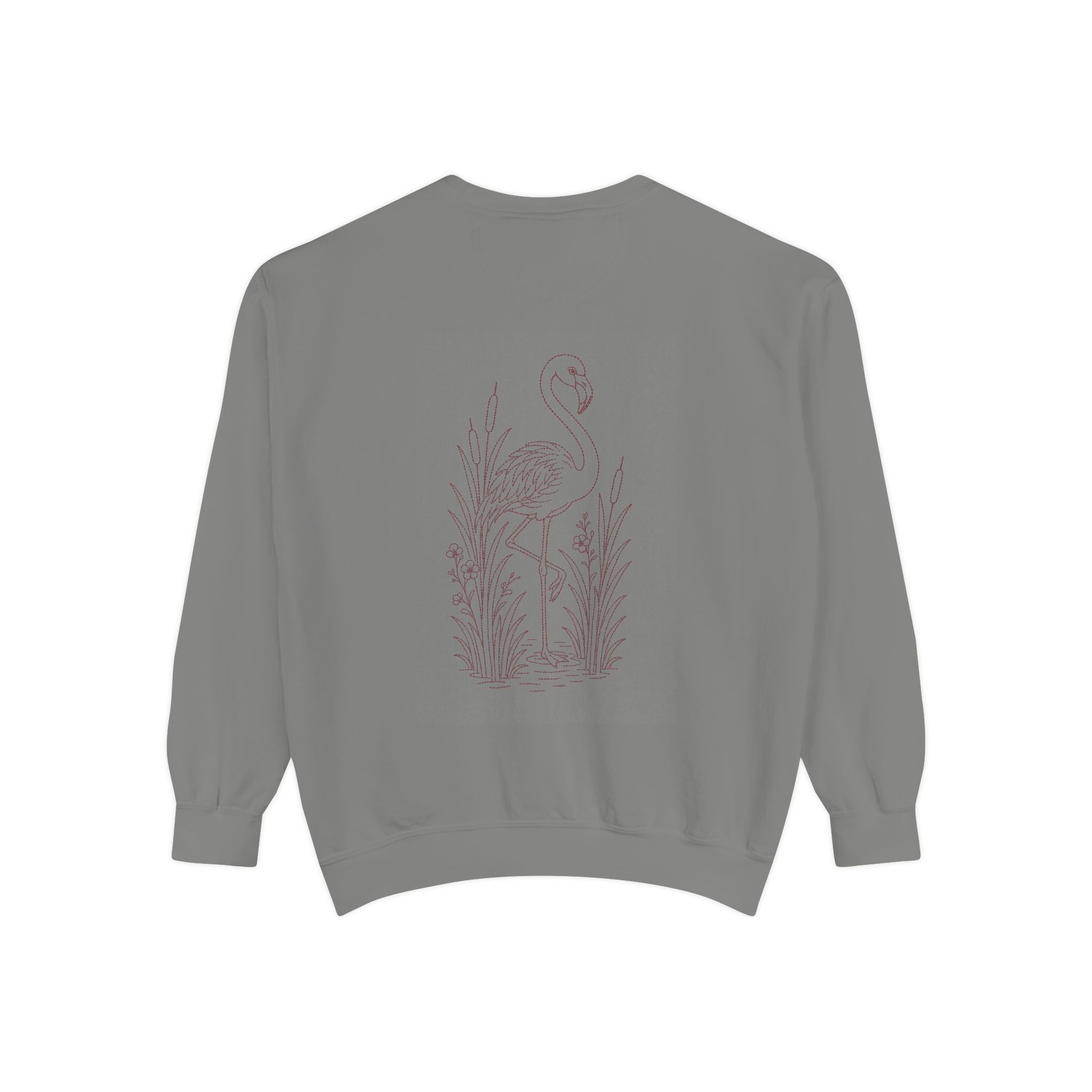 Aruba Flamingo in Reeds Redwork Sweatshirt