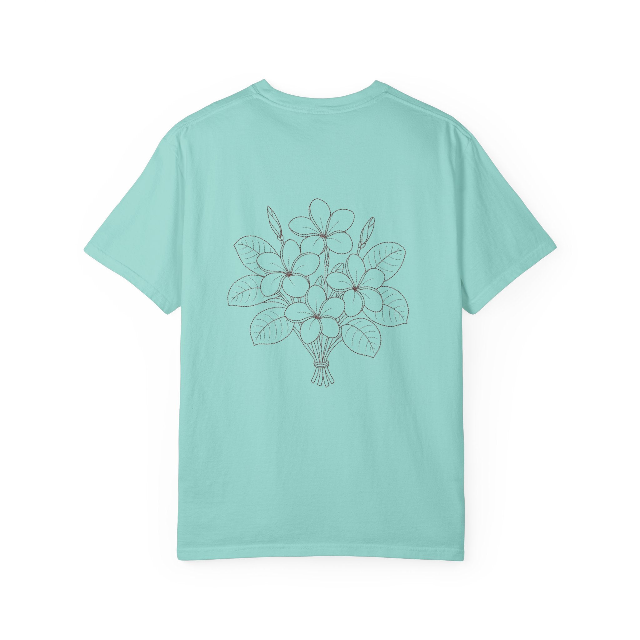 Aruba Frangipani Posy Redwork Tee