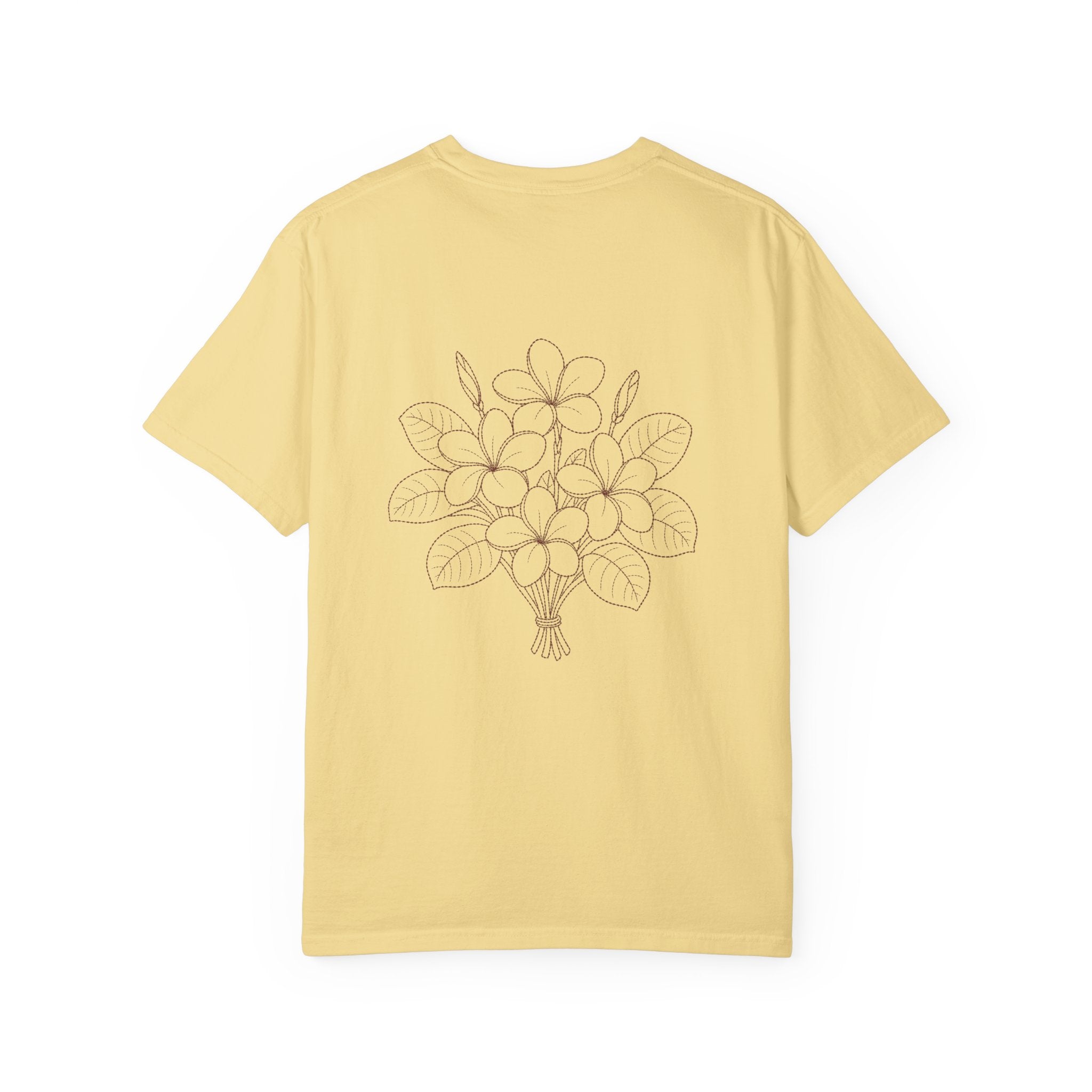 Aruba Frangipani Posy Redwork Tee