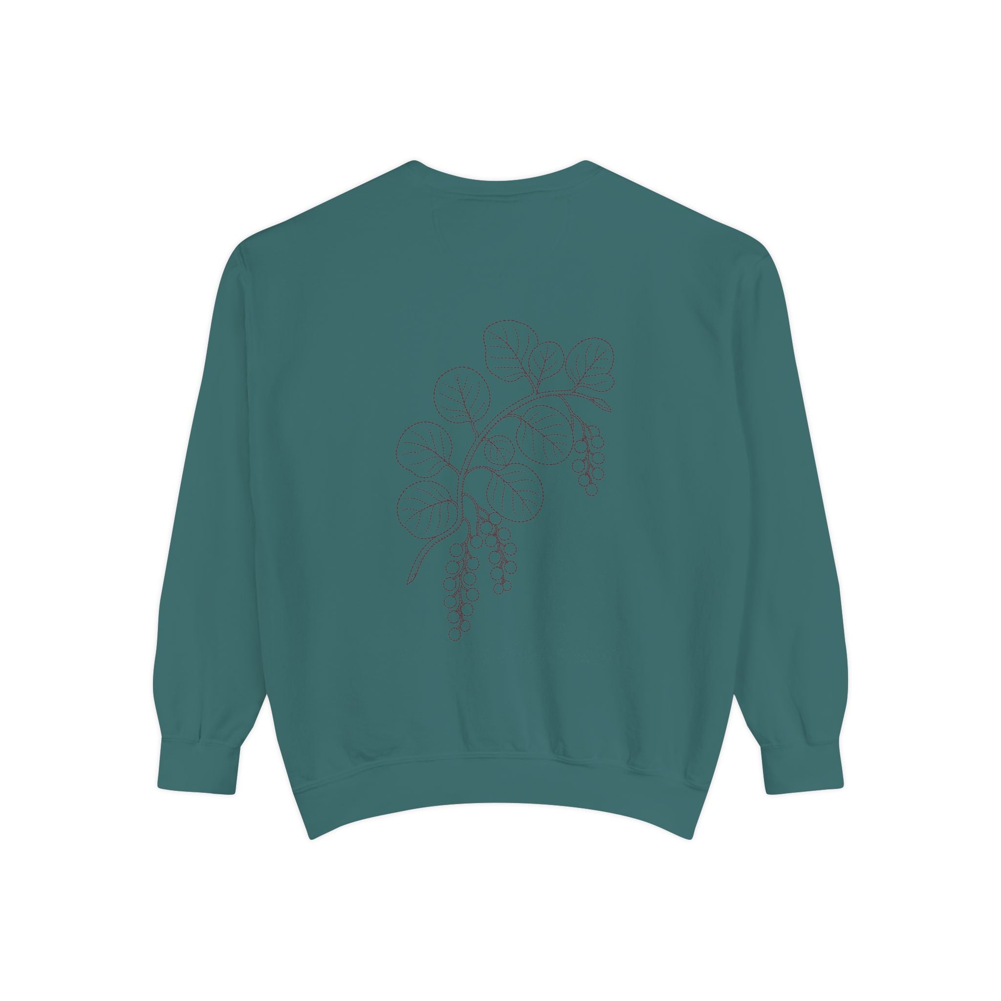 Aruba Sea Grape Branch Redwork Sweatshirt