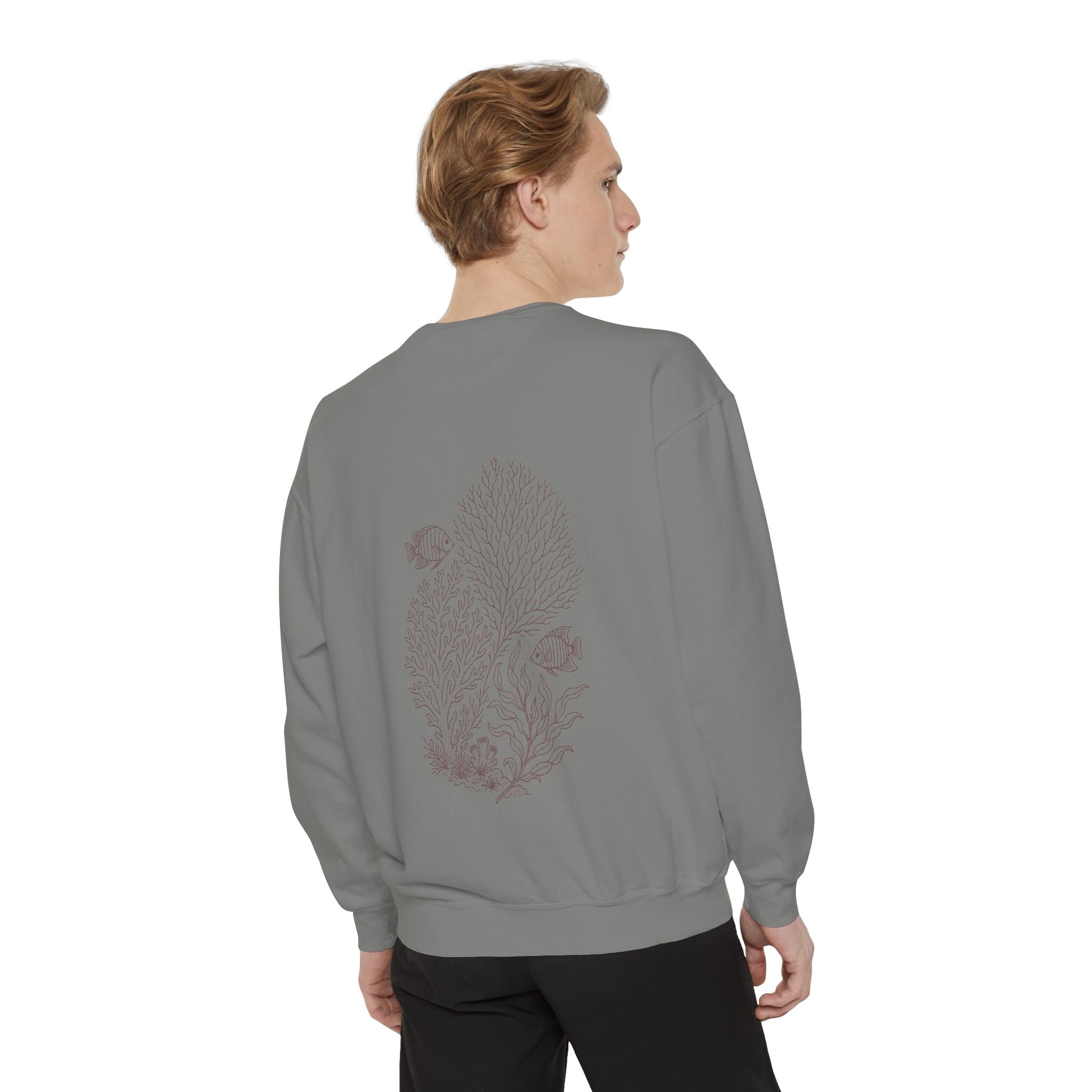 Aruba Coral and Sea Fan Redwork Sweatshirt