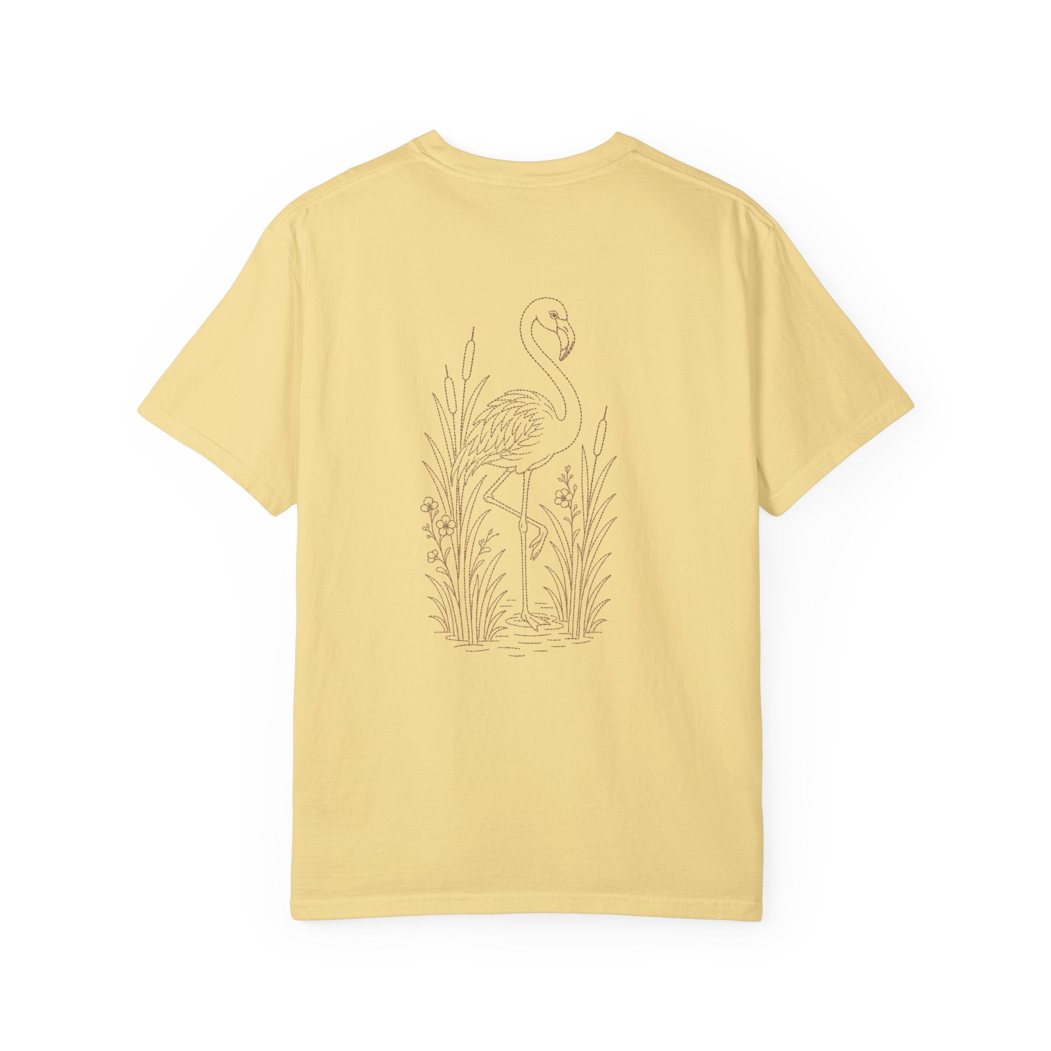 Aruba Flamingo in Reeds Redwork Tee