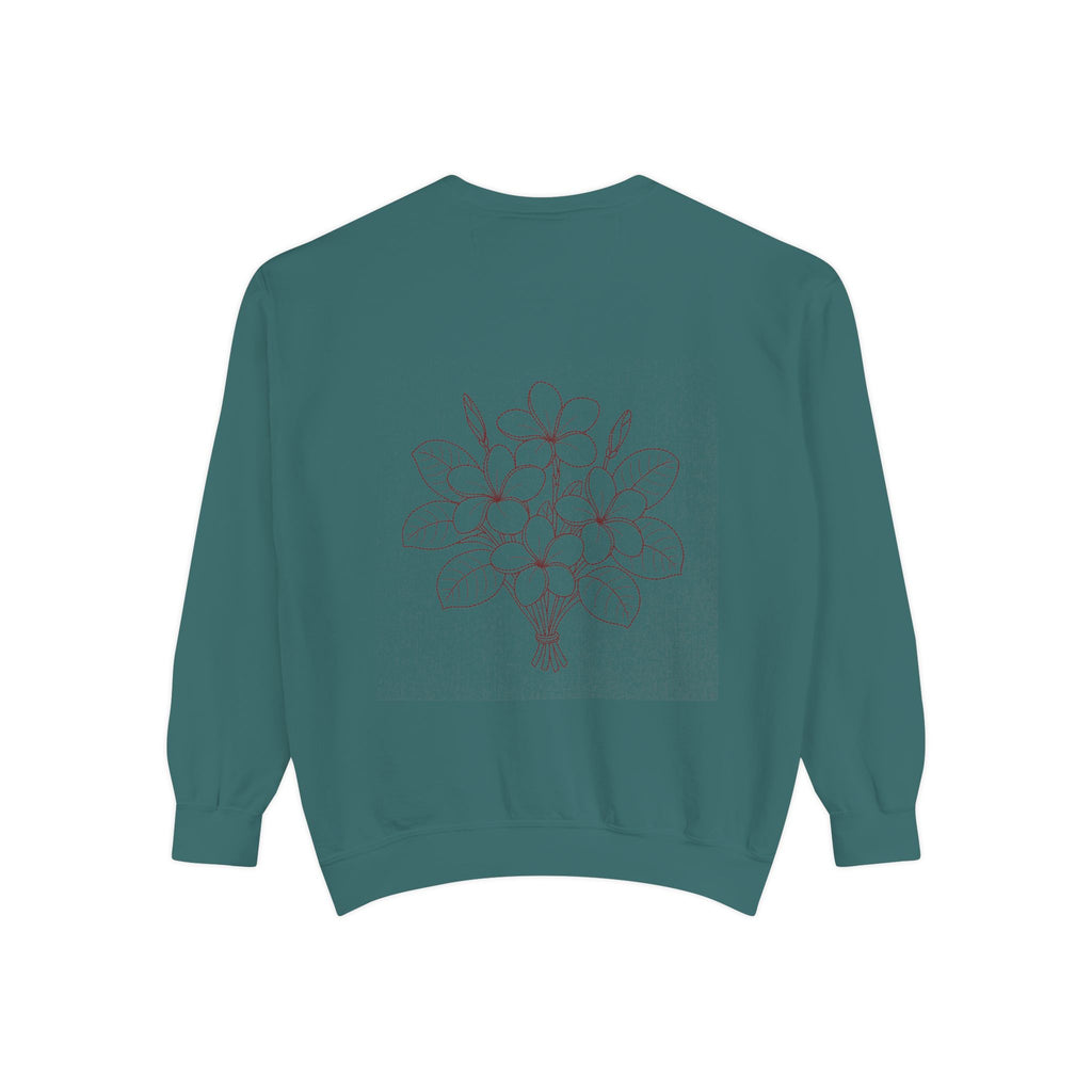 Aruba Frangipani Posy Redwork Sweatshirt