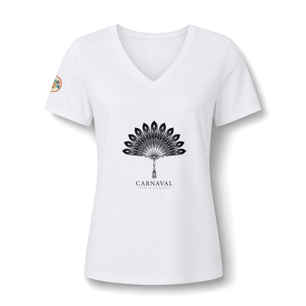 Aruba Carnaval Feather Fan V-Neck Tee