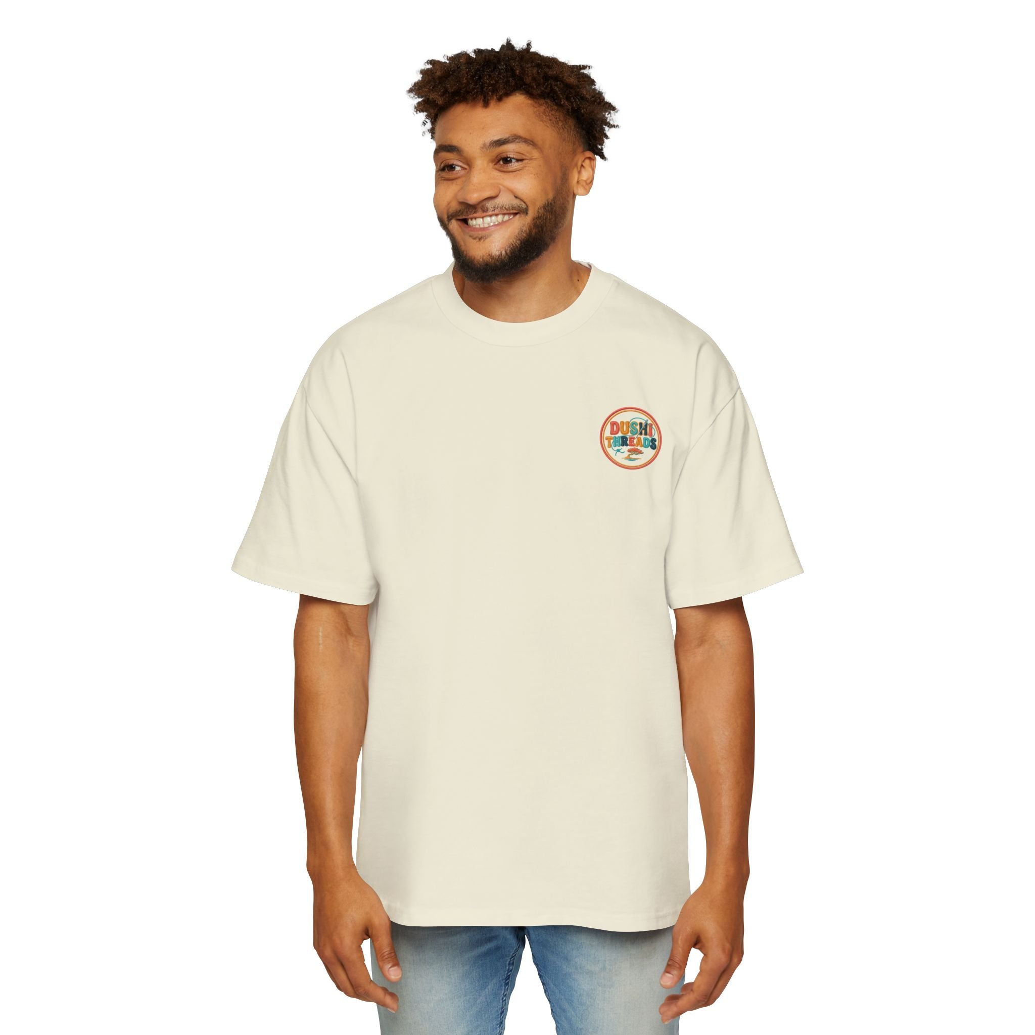 Retro Surf Logo Tee.  'Dublin Surf Co.' Chest Graphic Oversized Men’s T-Shirt