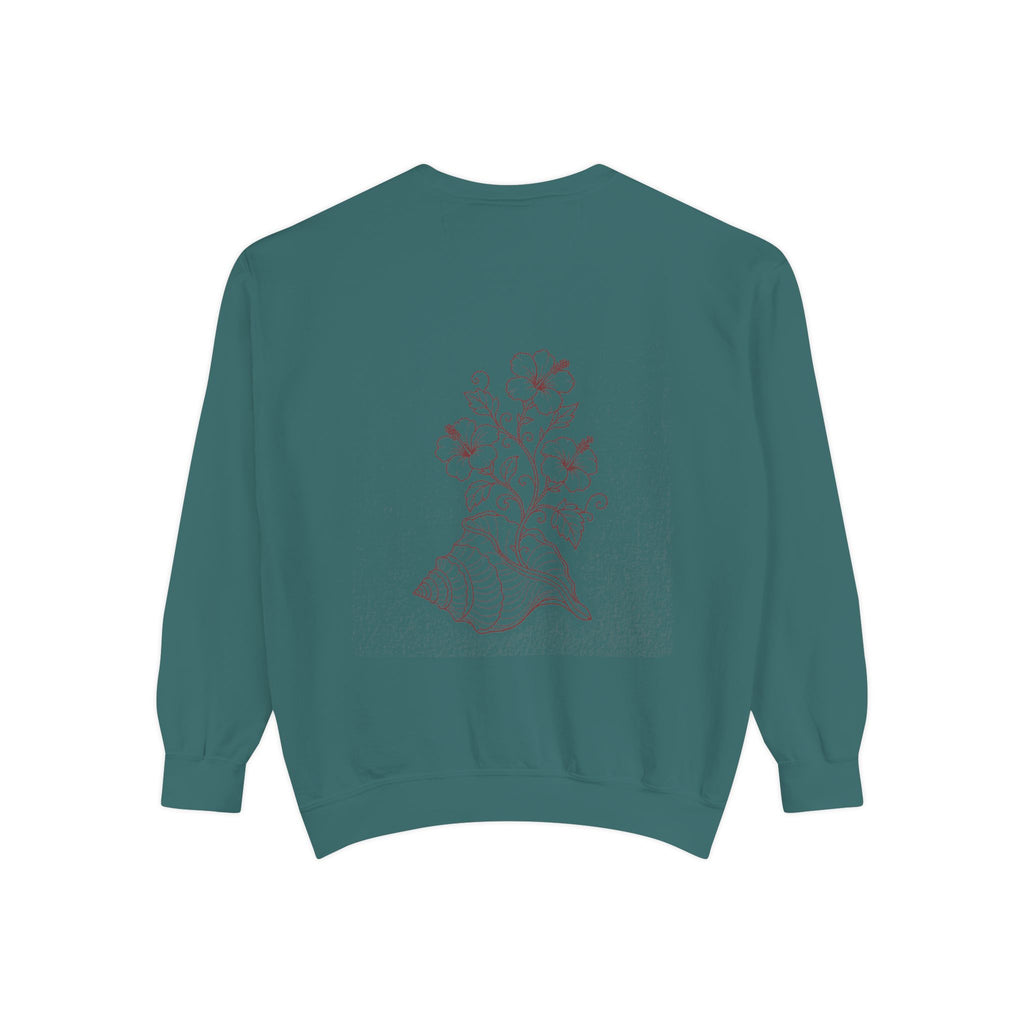 Aruba Conch Shell in Bloom Redwork Sweatshirt