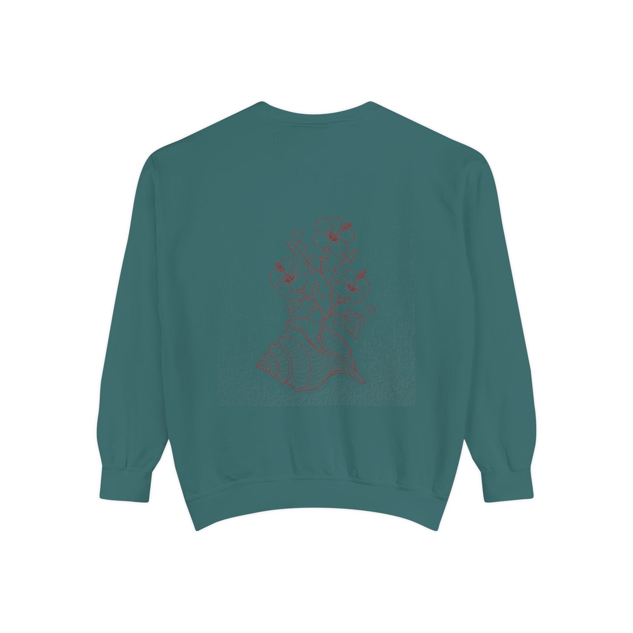 Aruba Conch Shell in Bloom Redwork Sweatshirt