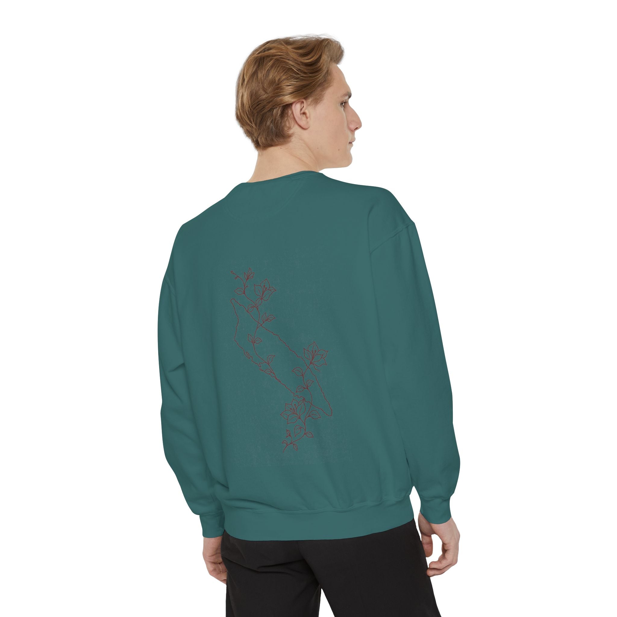 Aruba Island Vine Redwork Sweatshirt