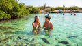 Snorkeling in clear Aruba water