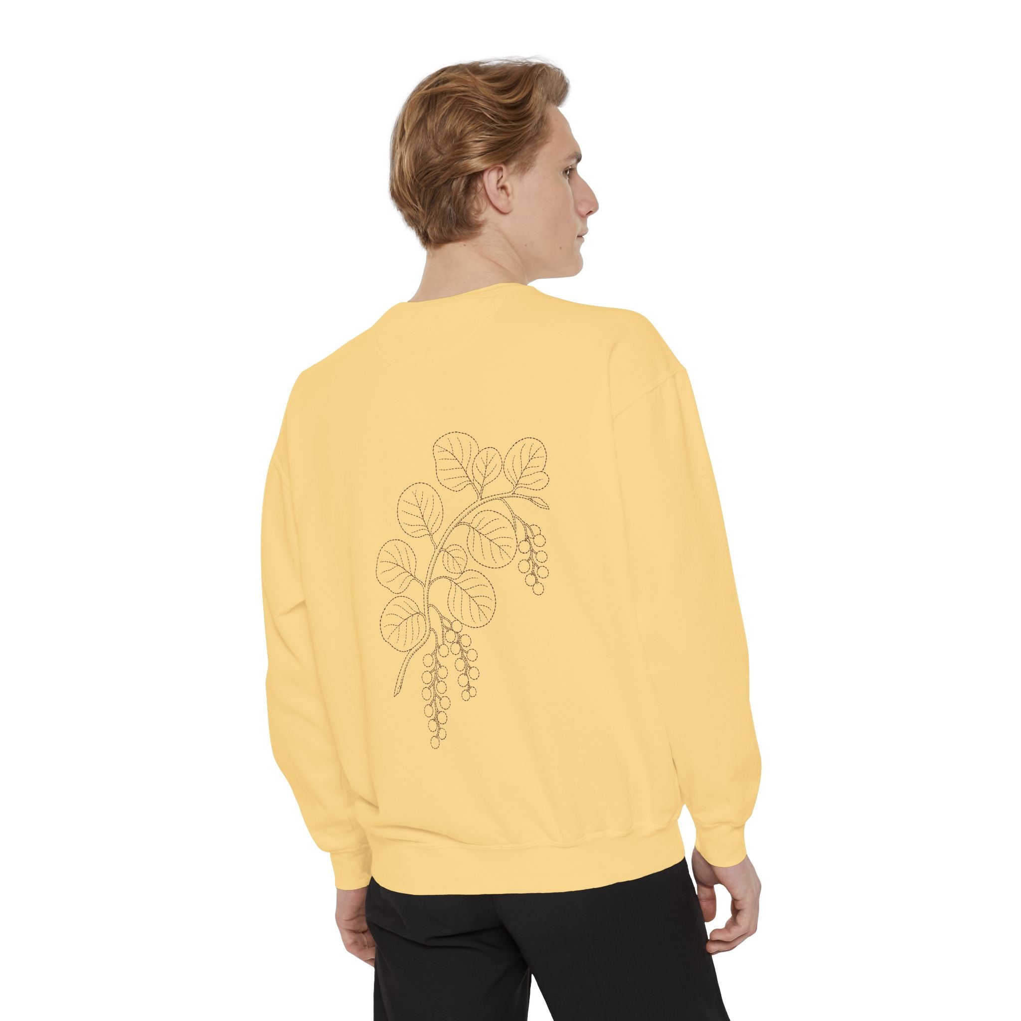 Aruba Sea Grape Branch Redwork Sweatshirt