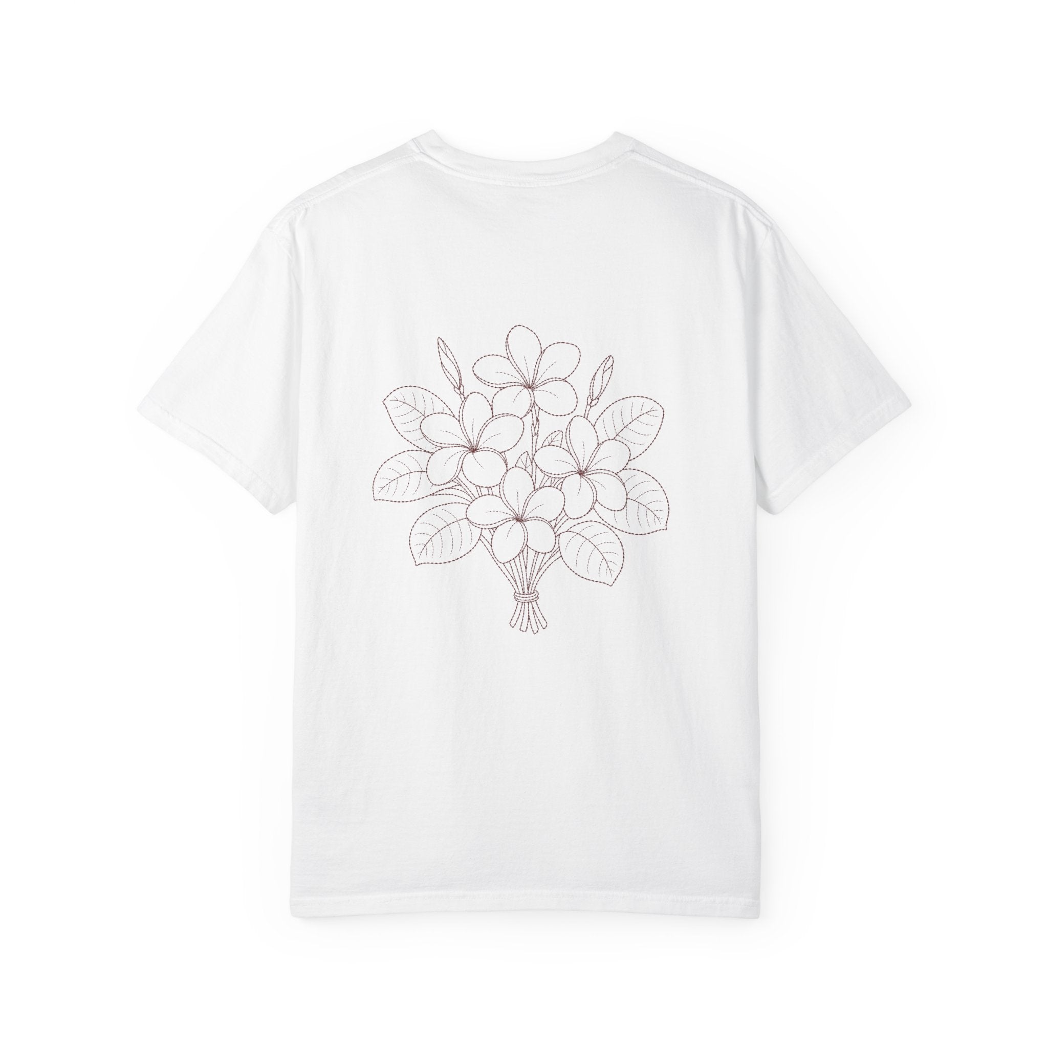 Aruba Frangipani Posy Redwork Tee