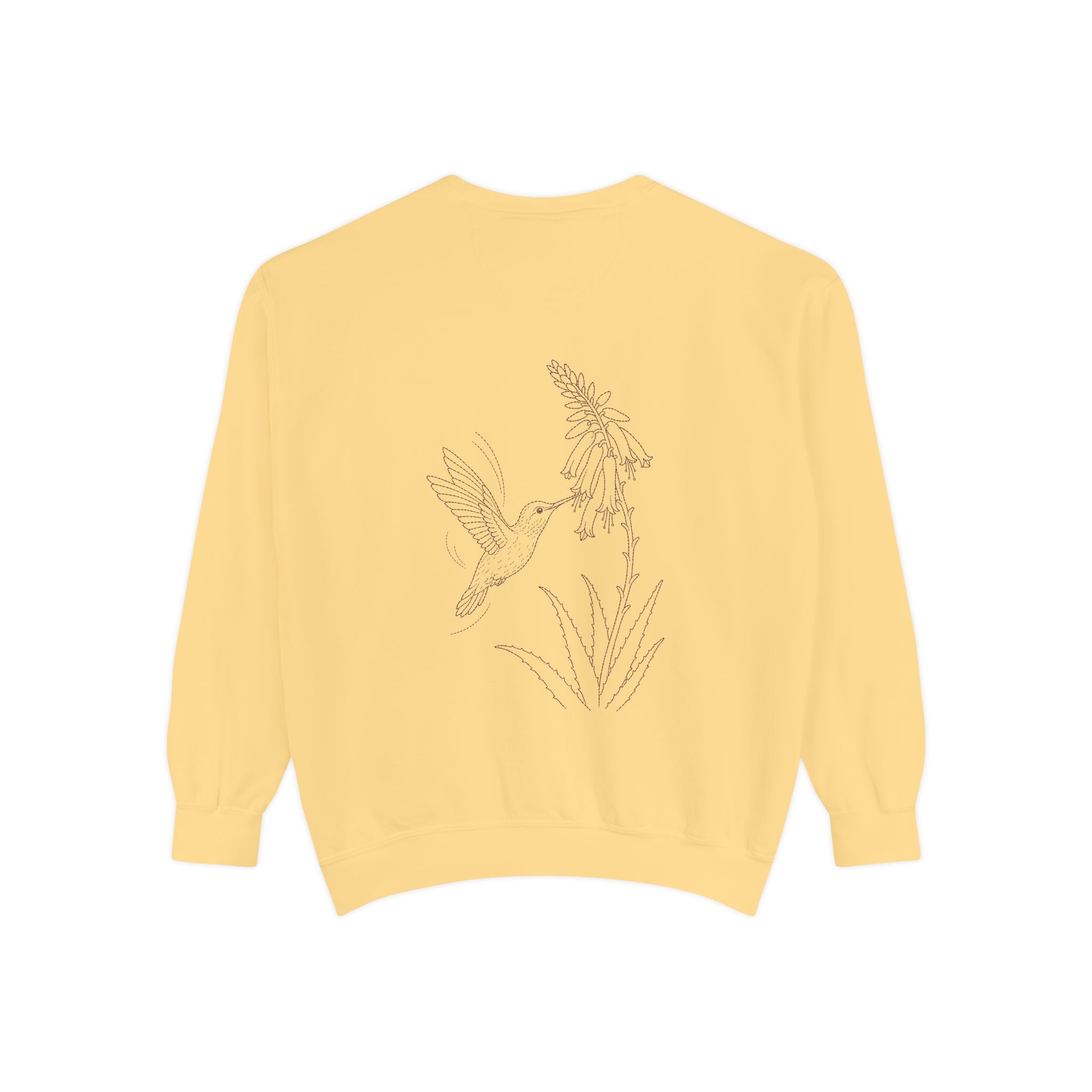 Aruba Hummingbird and Aloe Redwork Sweatshirt