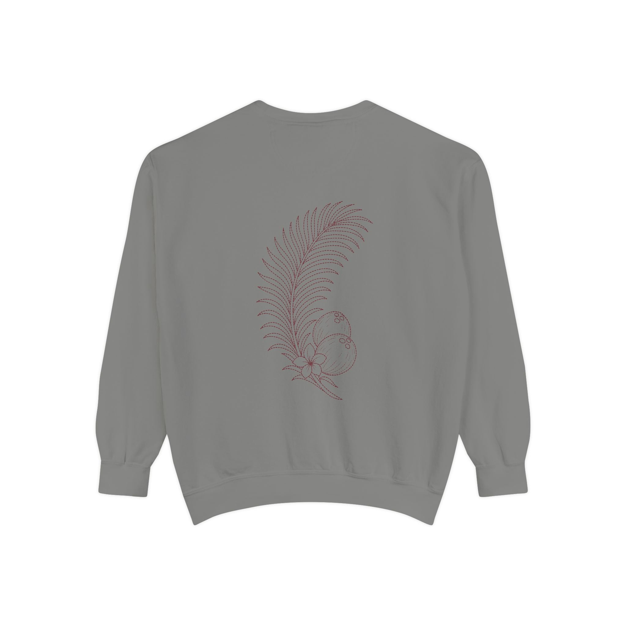 Aruba Coconut Palm Sprig Redwork Sweatshirt
