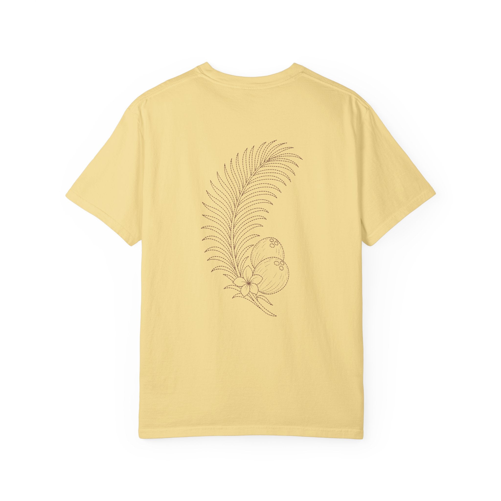 Aruba Coconut Palm Sprig Redwork Tee