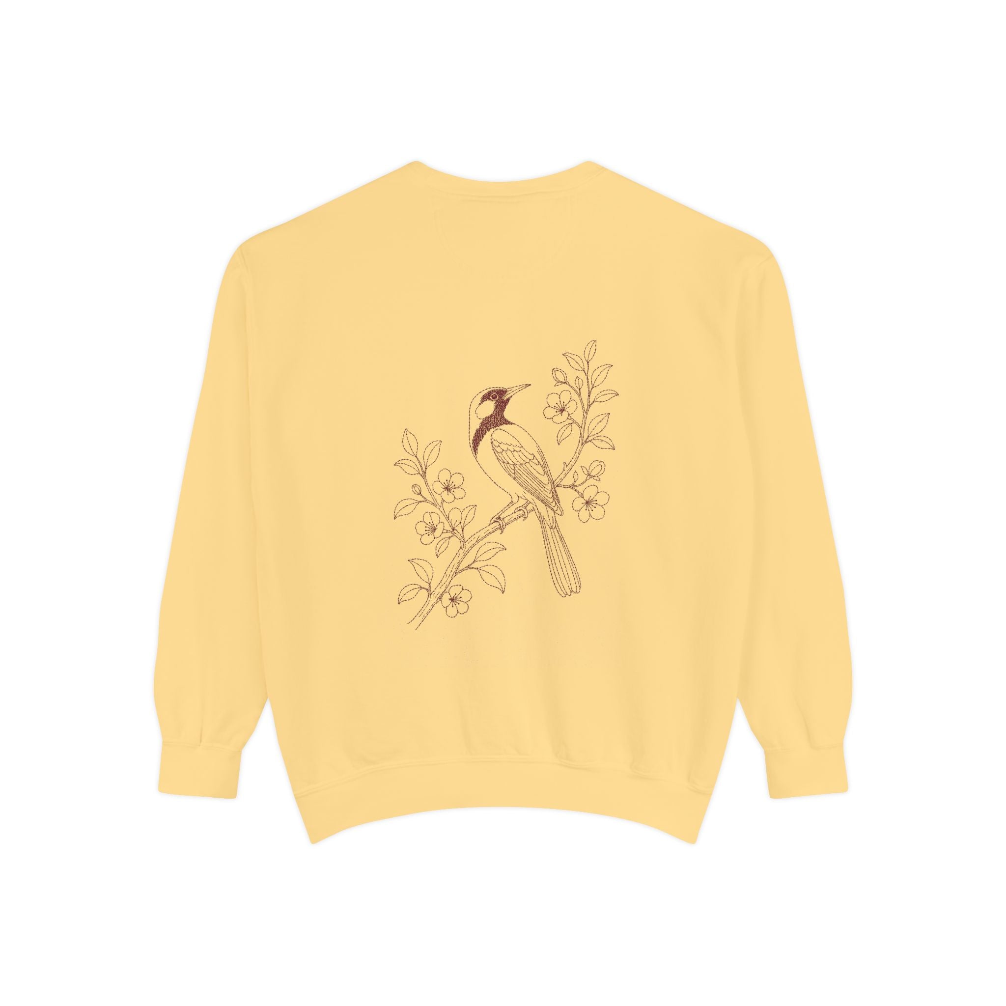 Aruba Trupial on Branch Redwork Sweatshirt