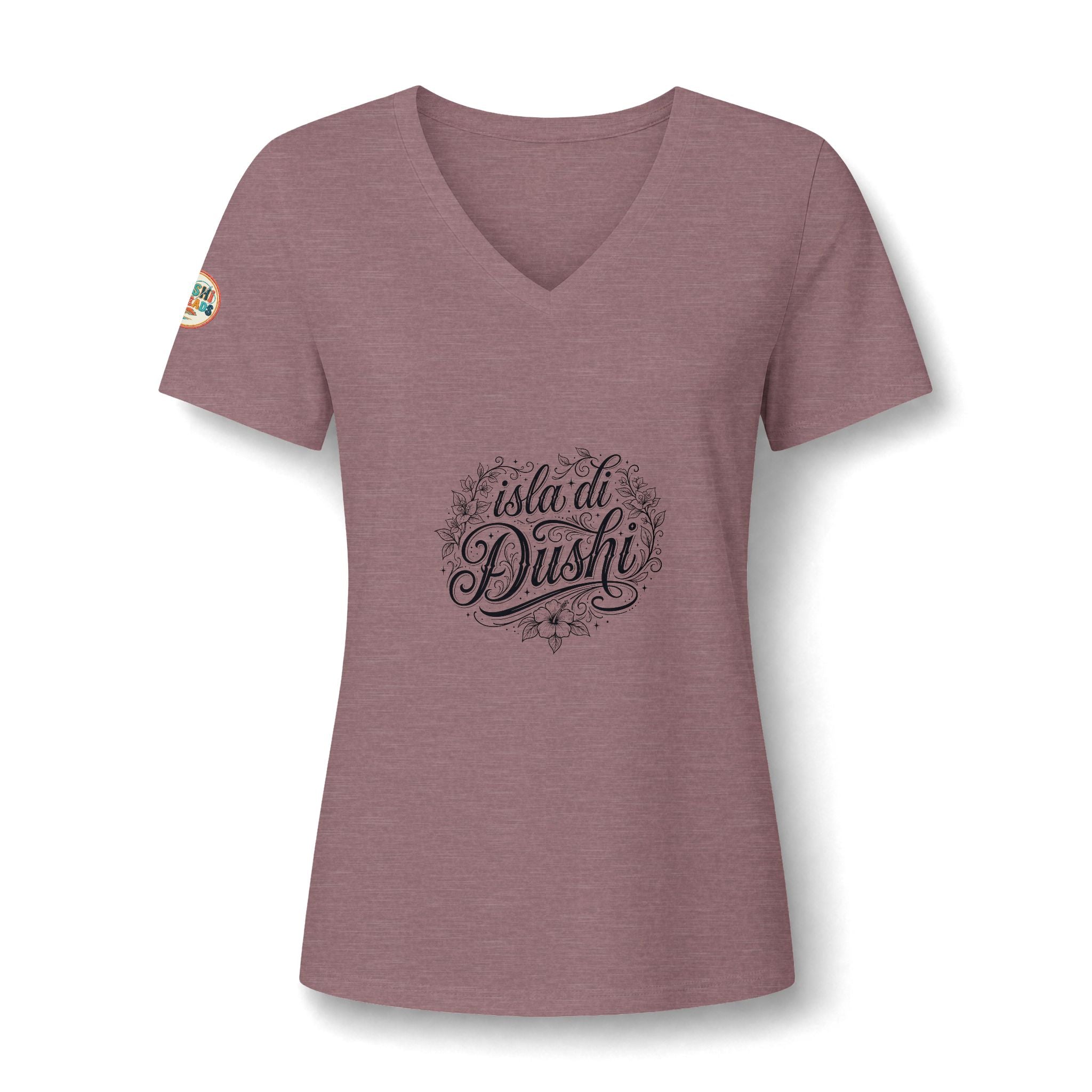 Isla di Dushi Aruba Script V-Neck Tee