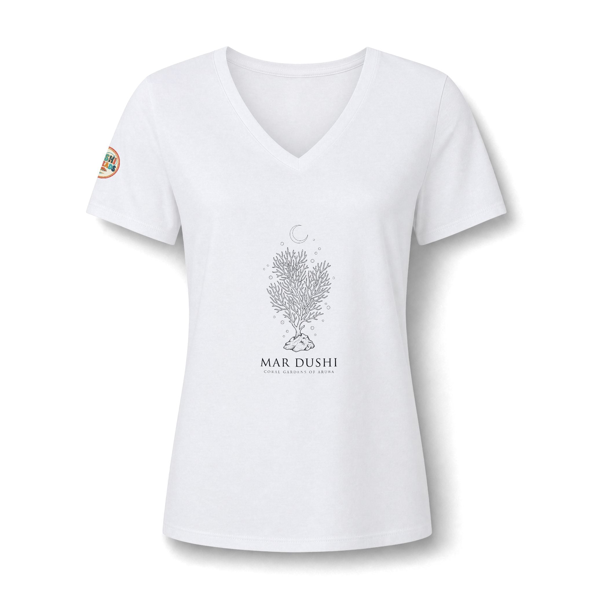 Aruba Mar Dushi Coral V-Neck Tee