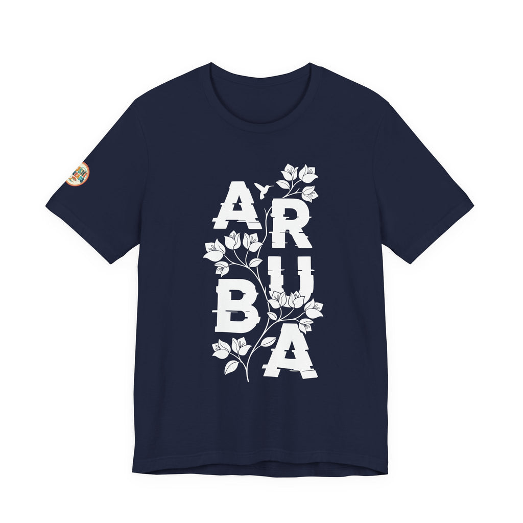 Aruba Bougainvillea Spine Tee in Navy