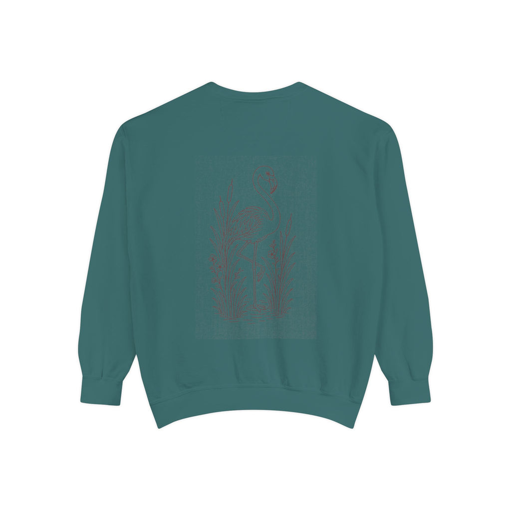 Aruba Flamingo in Reeds Redwork Sweatshirt