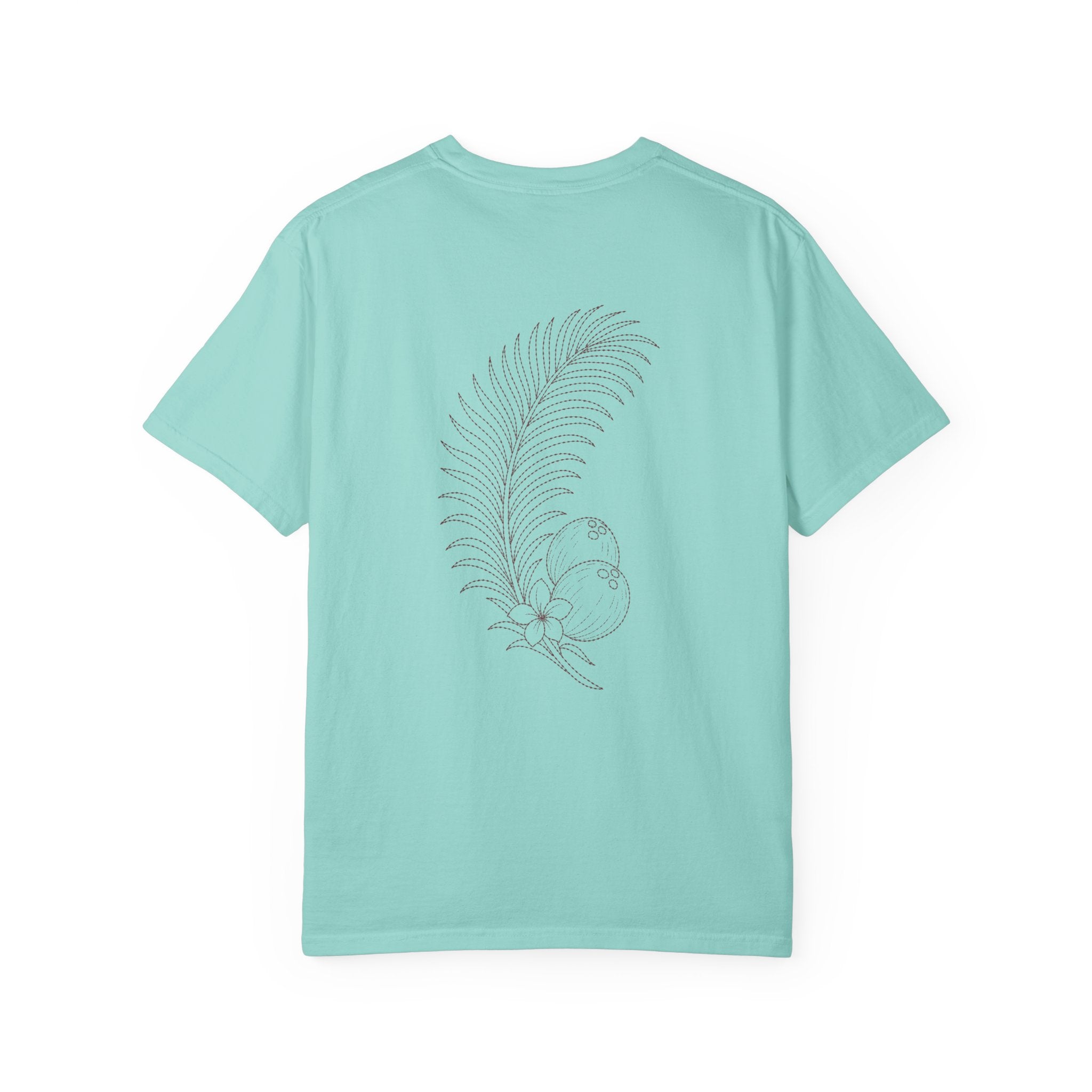 Aruba Coconut Palm Sprig Redwork Tee