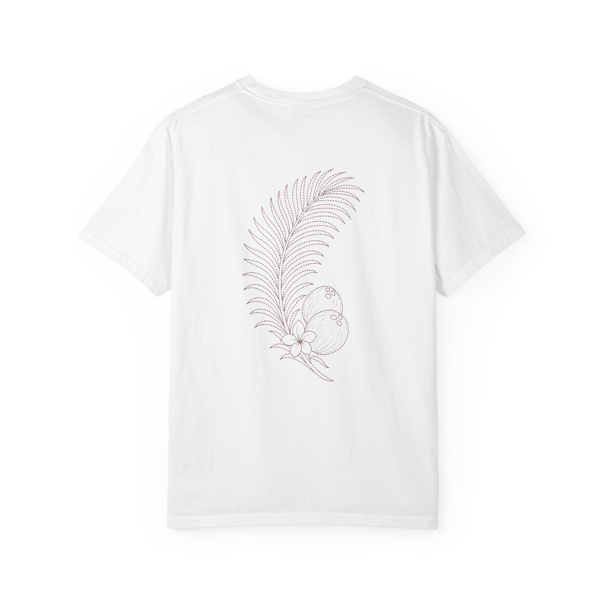 Aruba Coconut Palm Sprig Redwork Tee