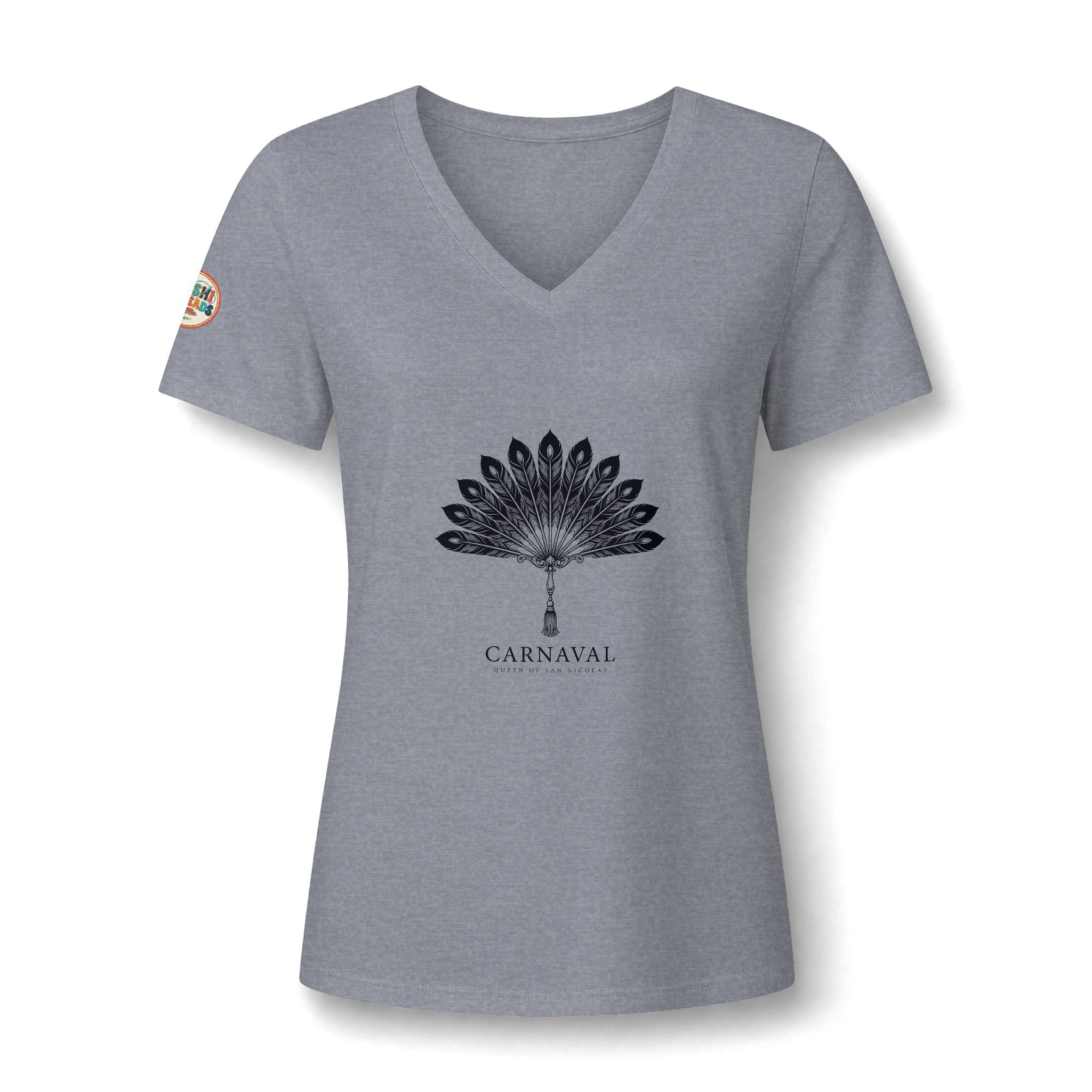 Aruba Carnaval Feather Fan V-Neck Tee
