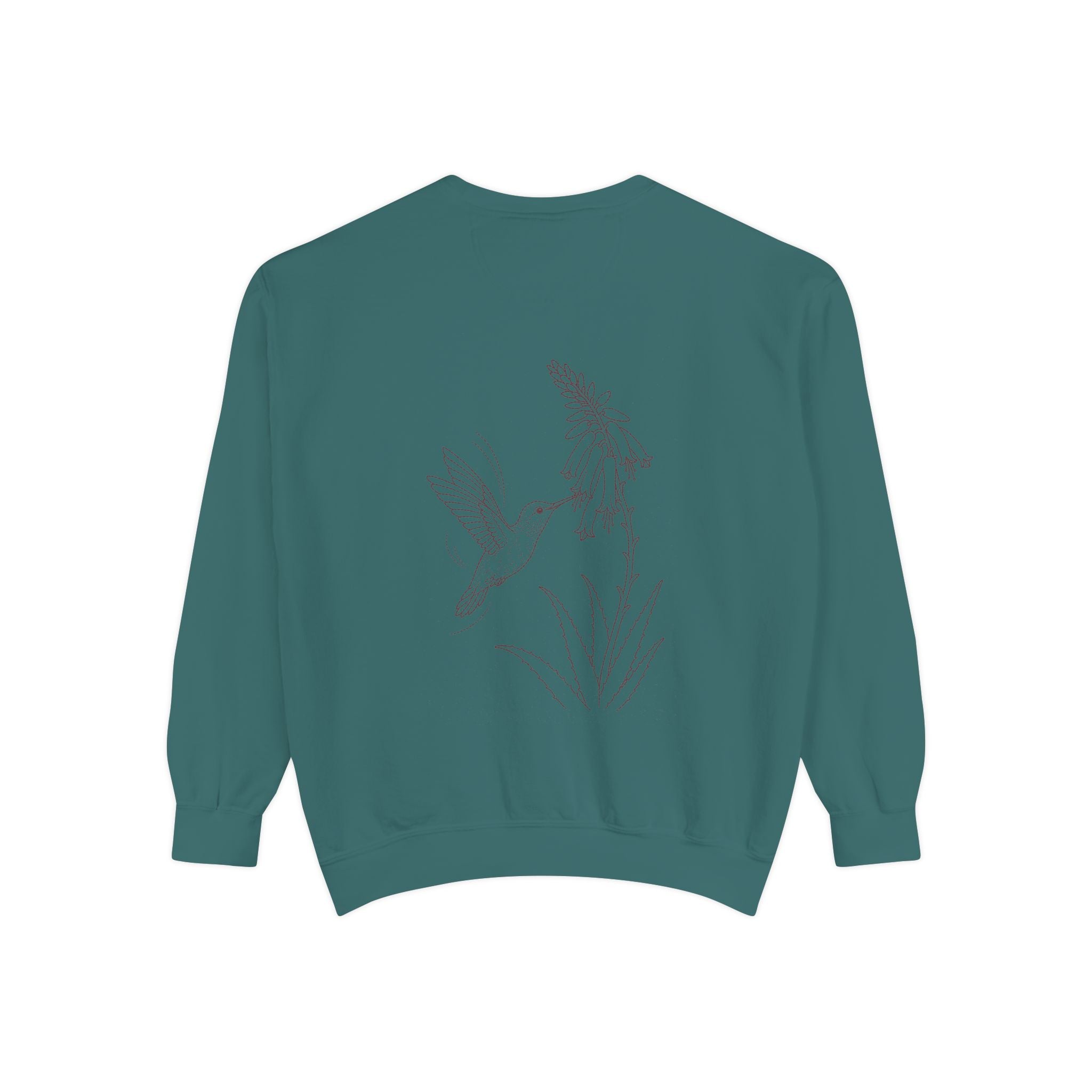 Aruba Hummingbird and Aloe Redwork Sweatshirt